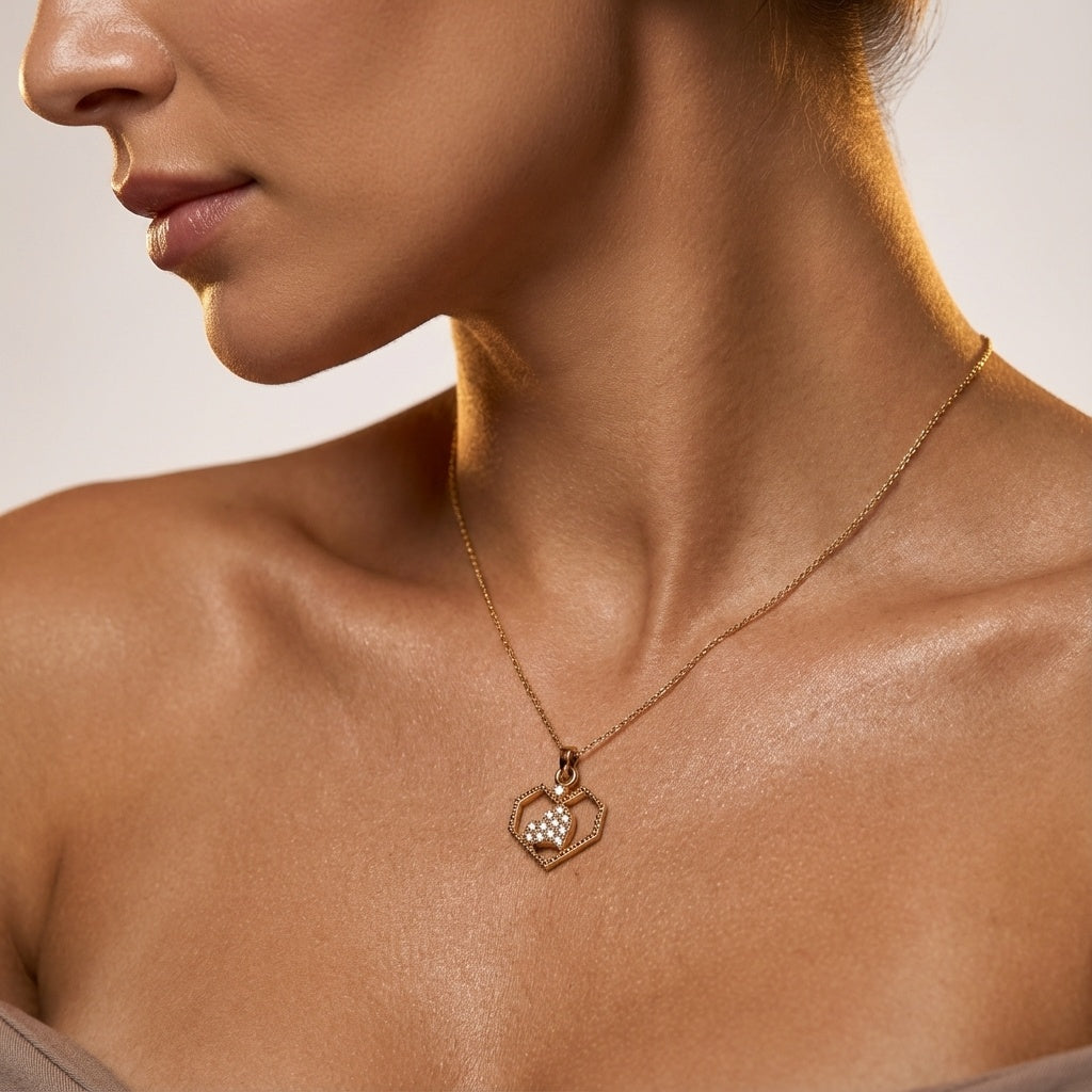 Modern Heart Diamond Pendant