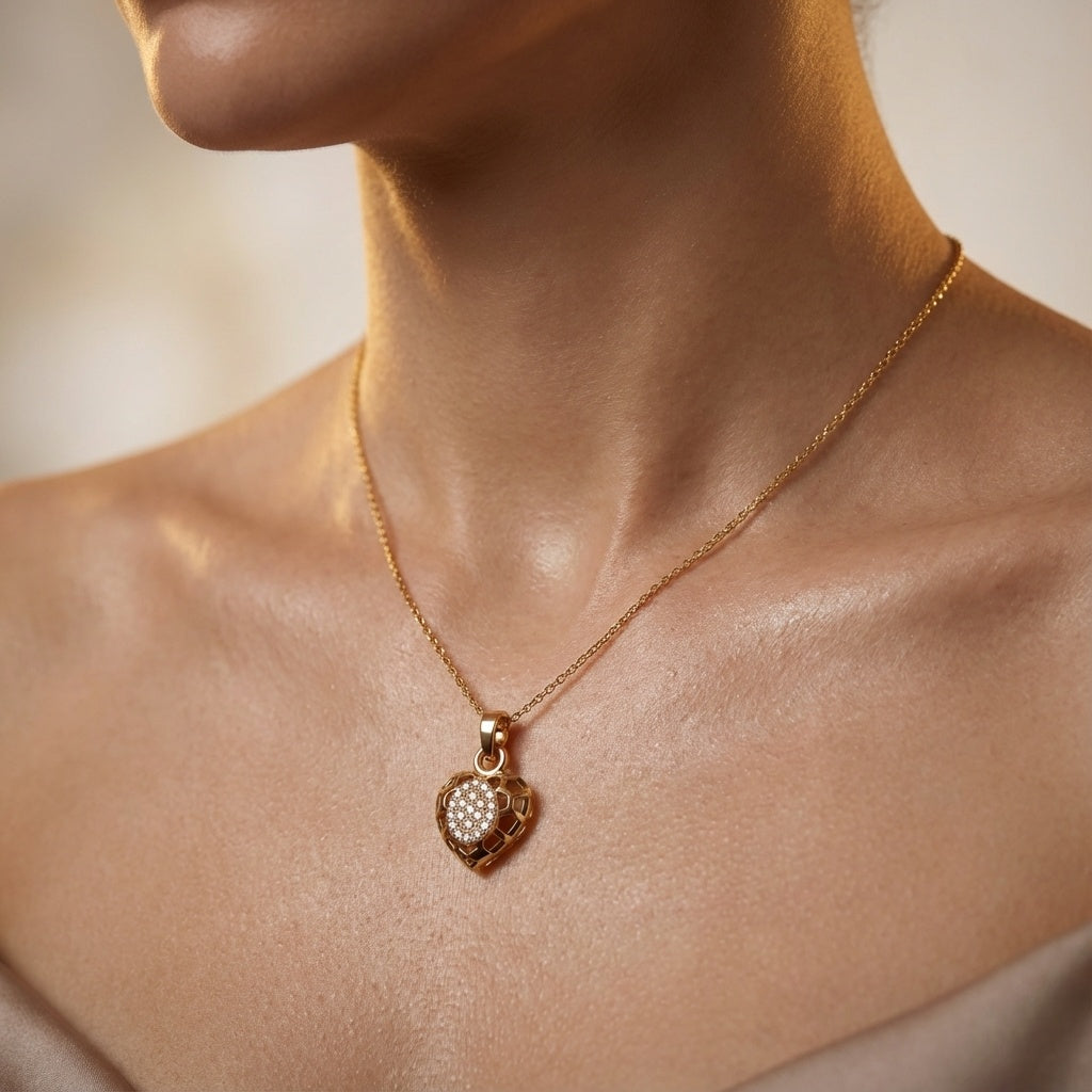 Open Heart Diamond Pendant