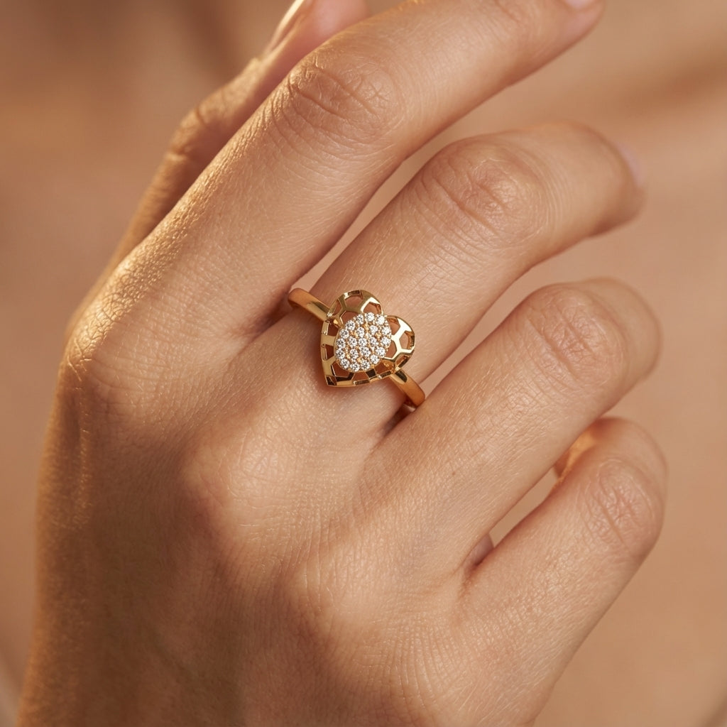 14 Kt Rose Gold Diamond Ring