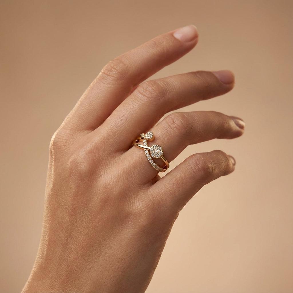 14 Kt Yellow Gold Diamond Ring