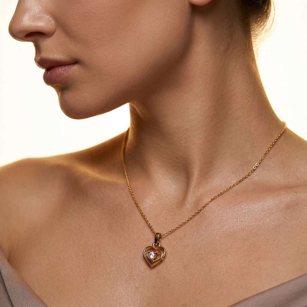 Romantic Gift Heart Diamond Pendant