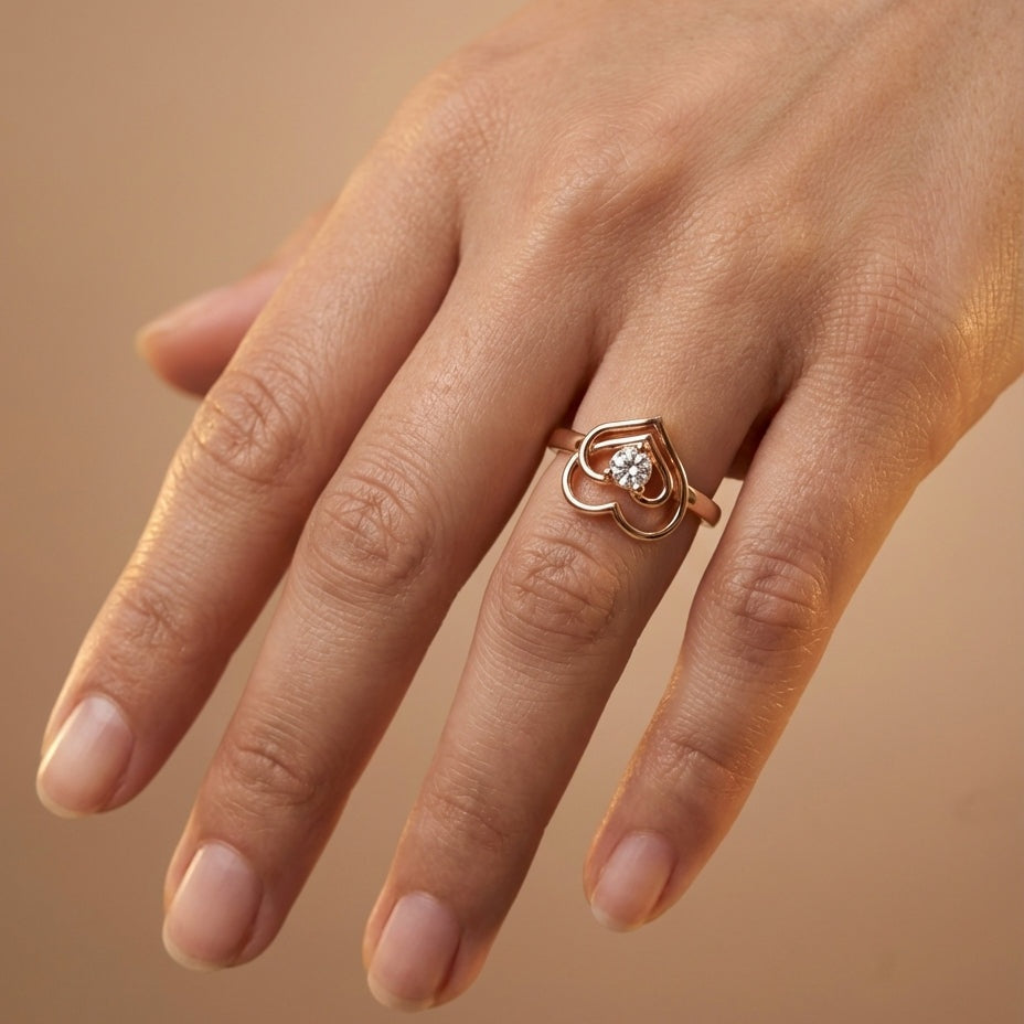 Romantic Gift Heart Diamond Ring