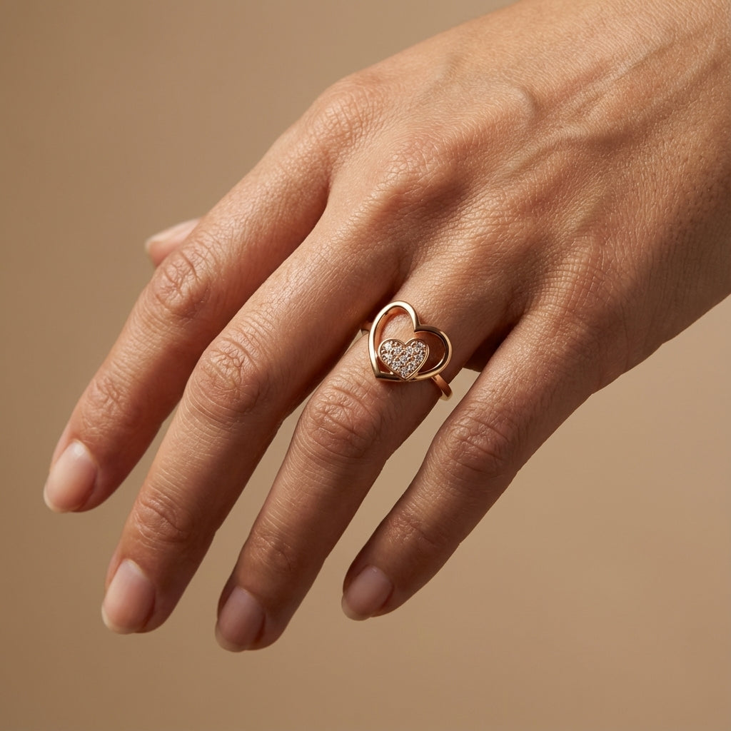 14 Kt Rose Gold Diamond Ring