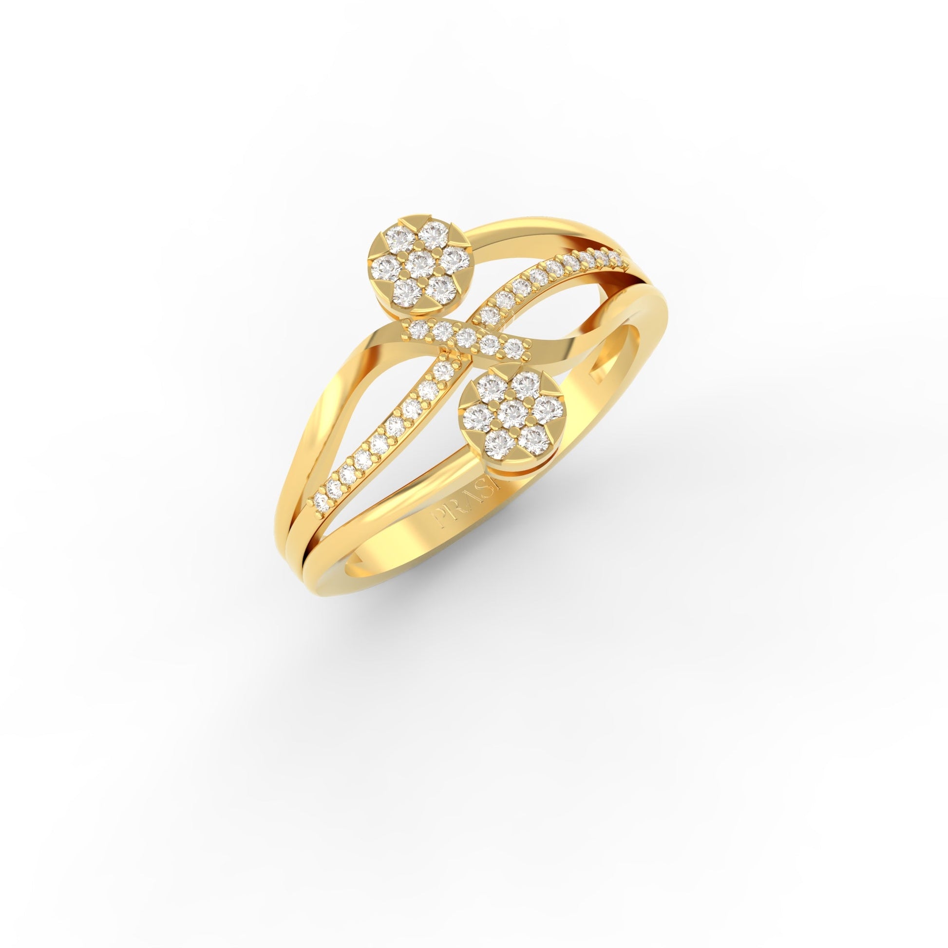 14 Kt Yellow Gold Diamond Ring