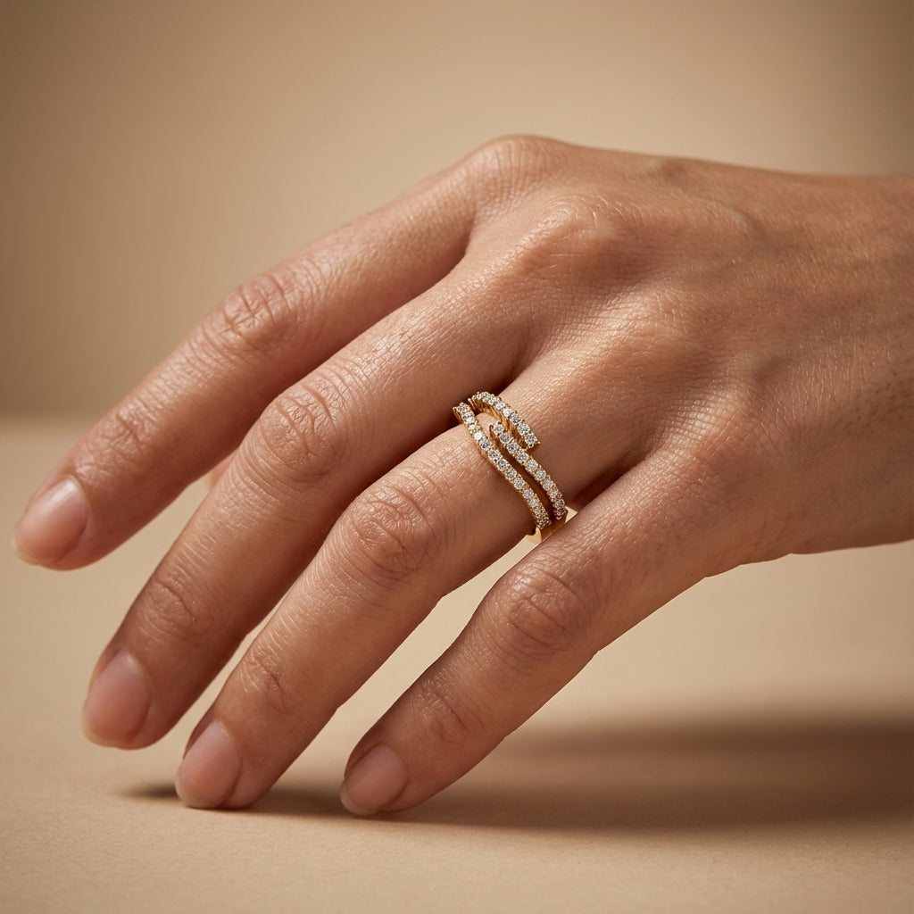 14 Kt Yellow Gold Diamond Ring