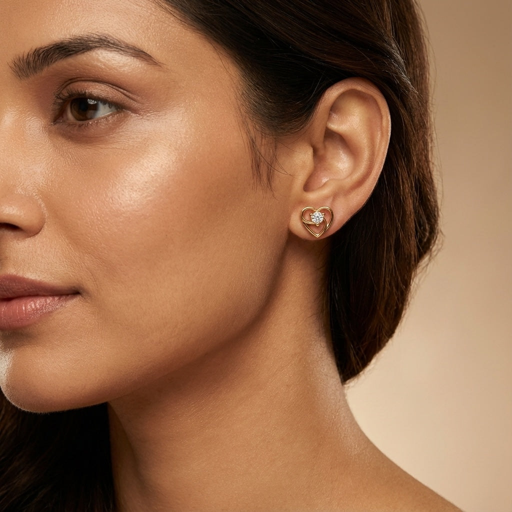 Timeless Heart Diamond Earring