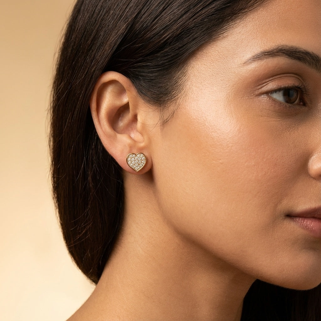 14 Kt Rose Gold Diamond Earring
