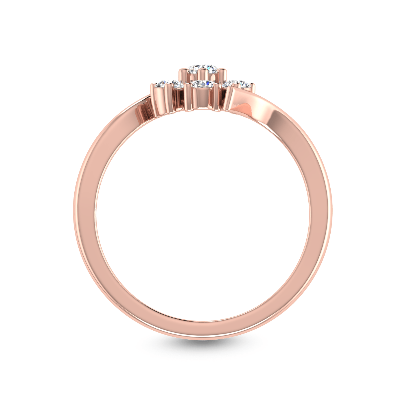 14 Kt Rose Gold Diamond Ring