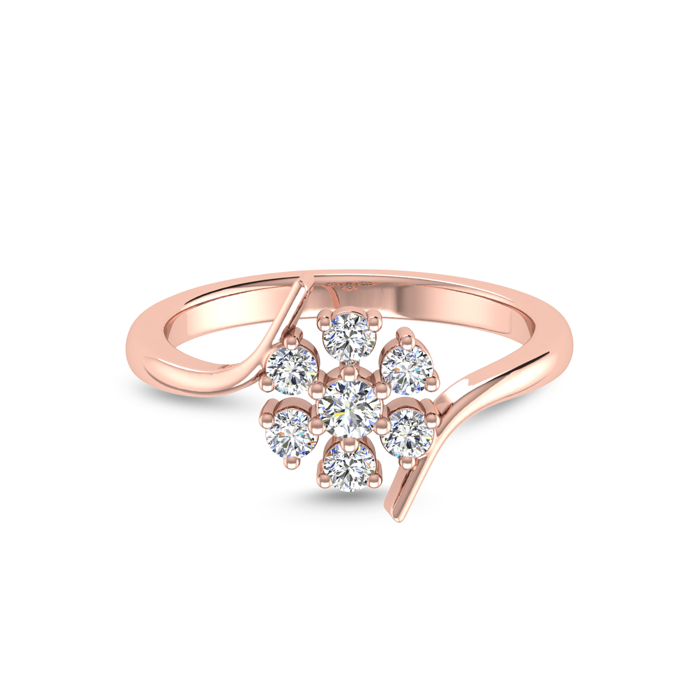 14 Kt Rose Gold Diamond Ring