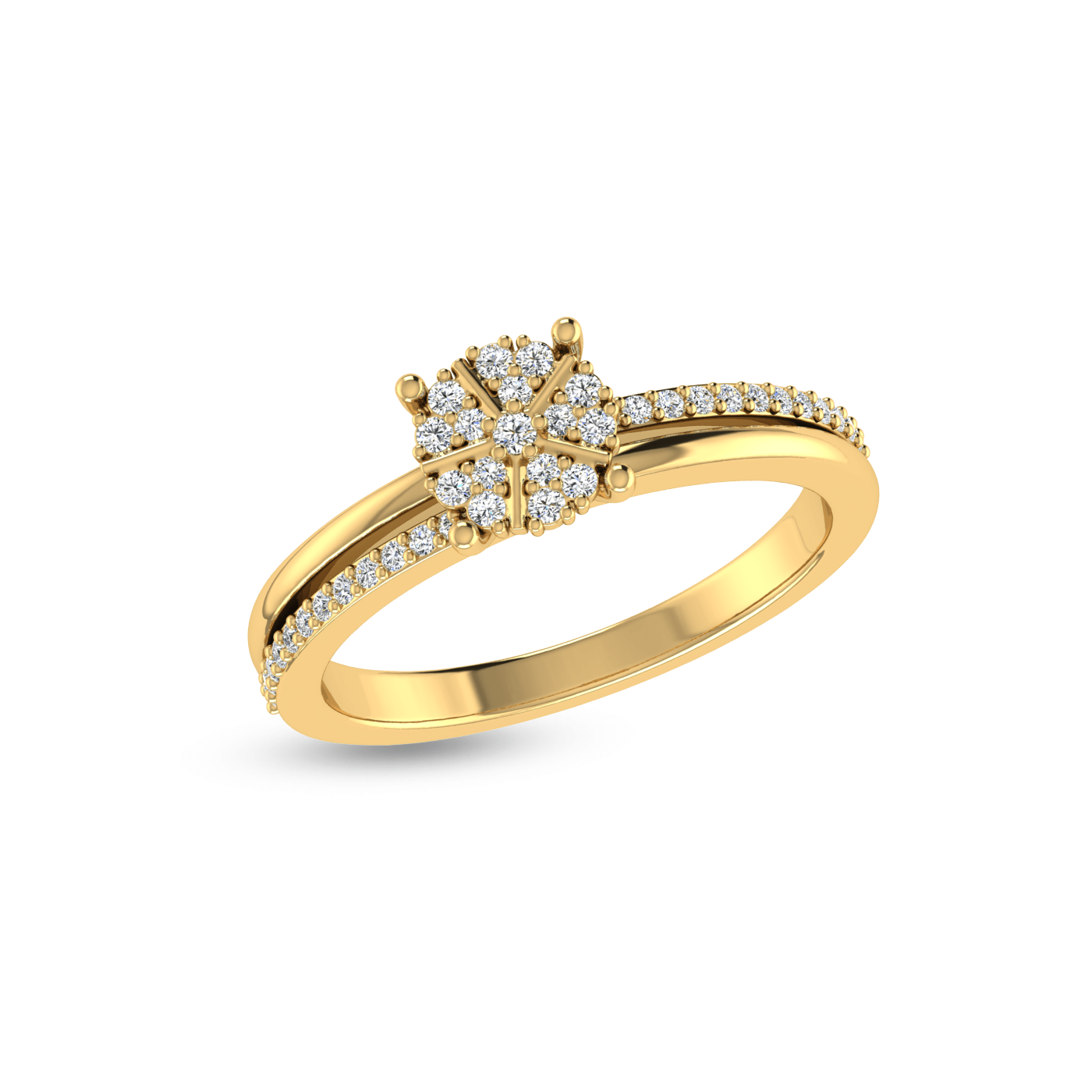 14 Kt Yellow Gold Diamond Ring