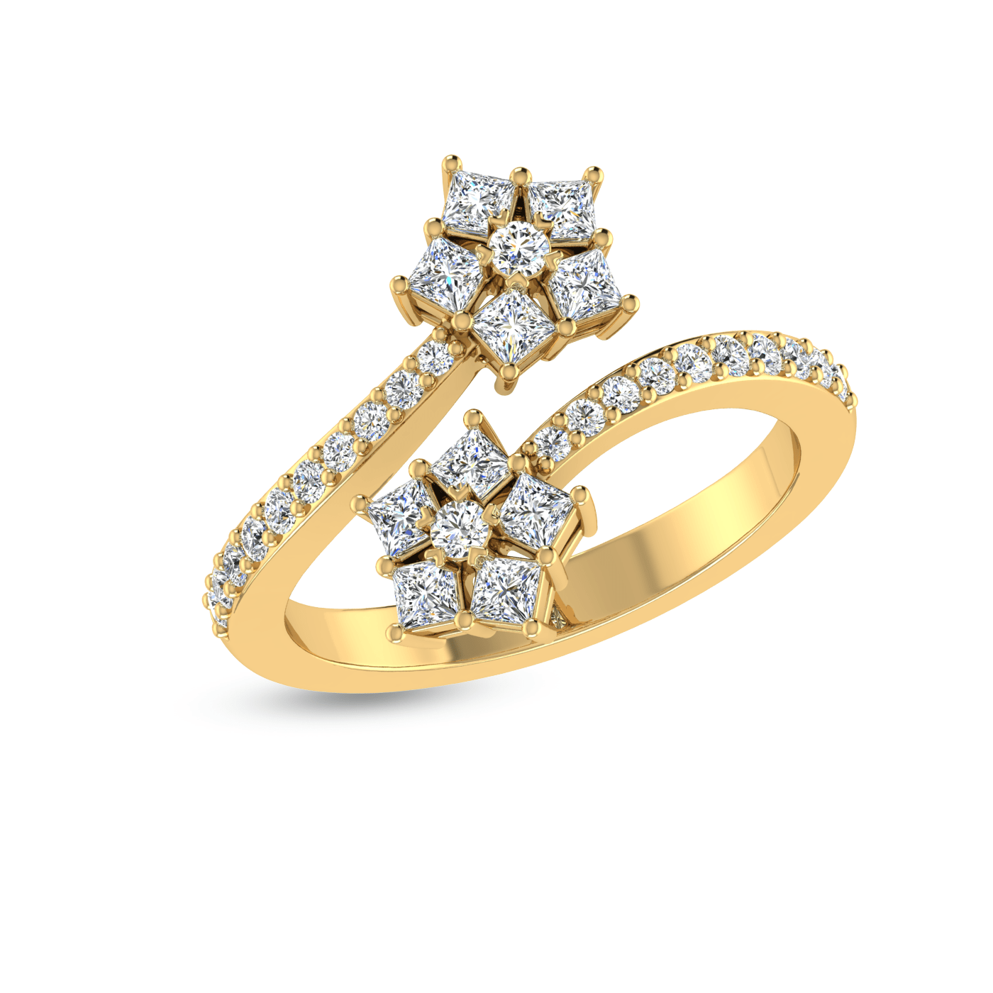 14 Kt Yellow Gold Diamond Ring