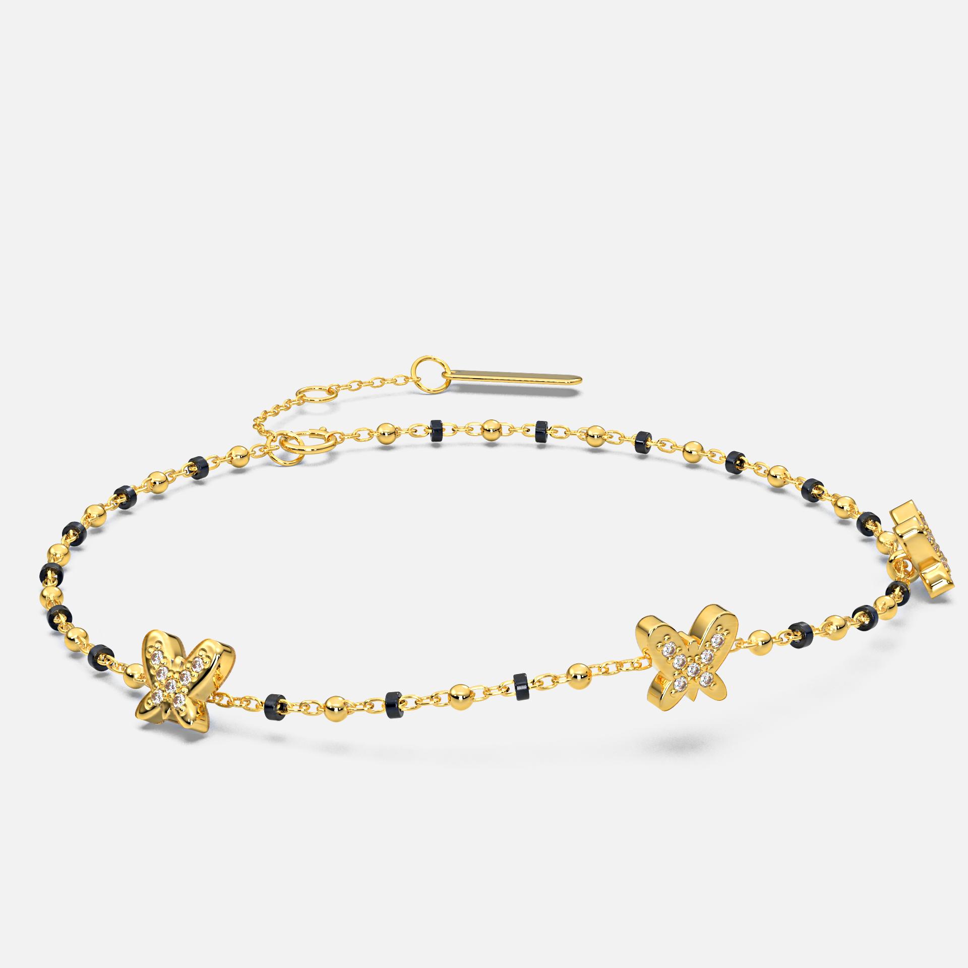 14 Kt Yellow Gold Diamond Bracelets