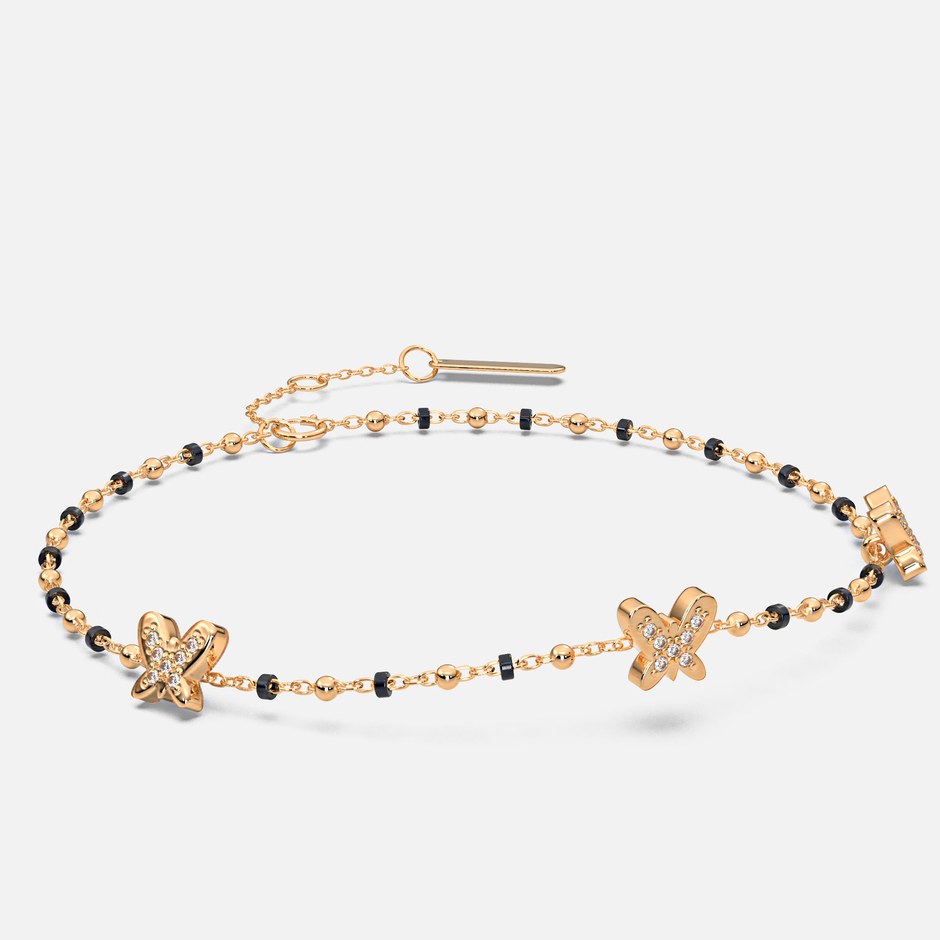 14 Kt Yellow Gold Diamond Bracelets