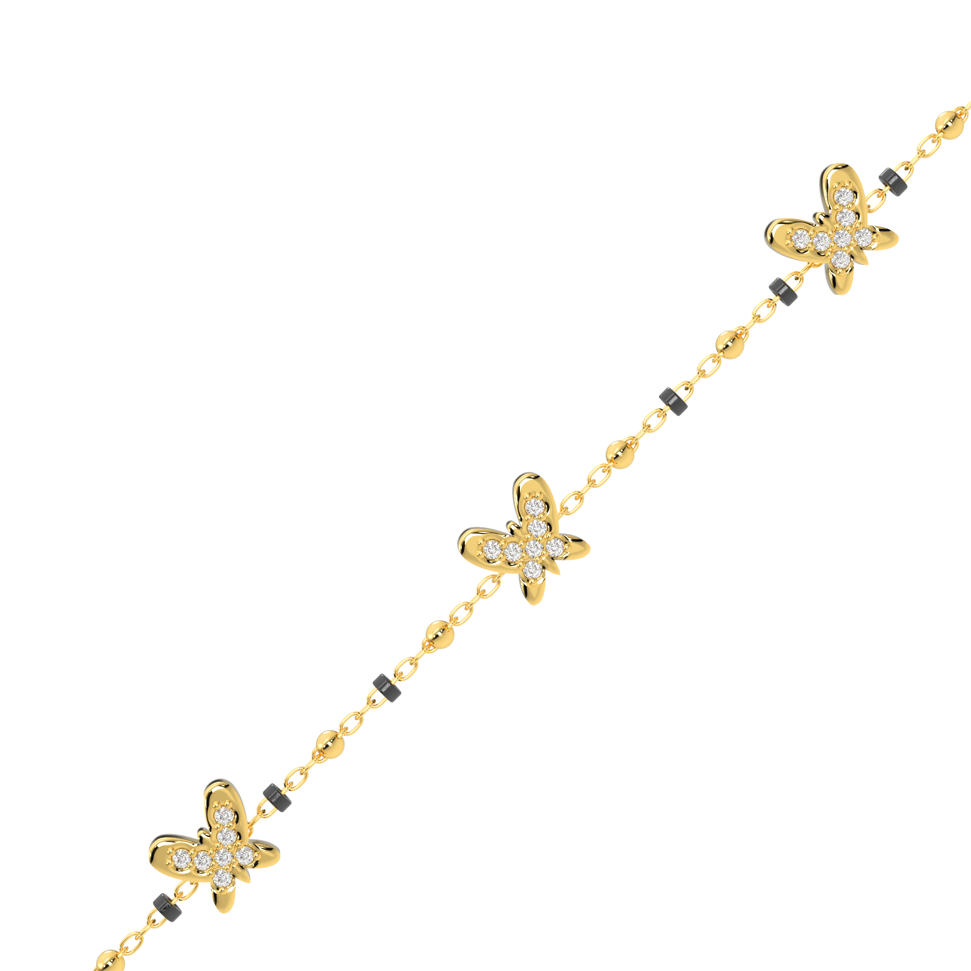 14 Kt Yellow Gold Diamond Bracelets