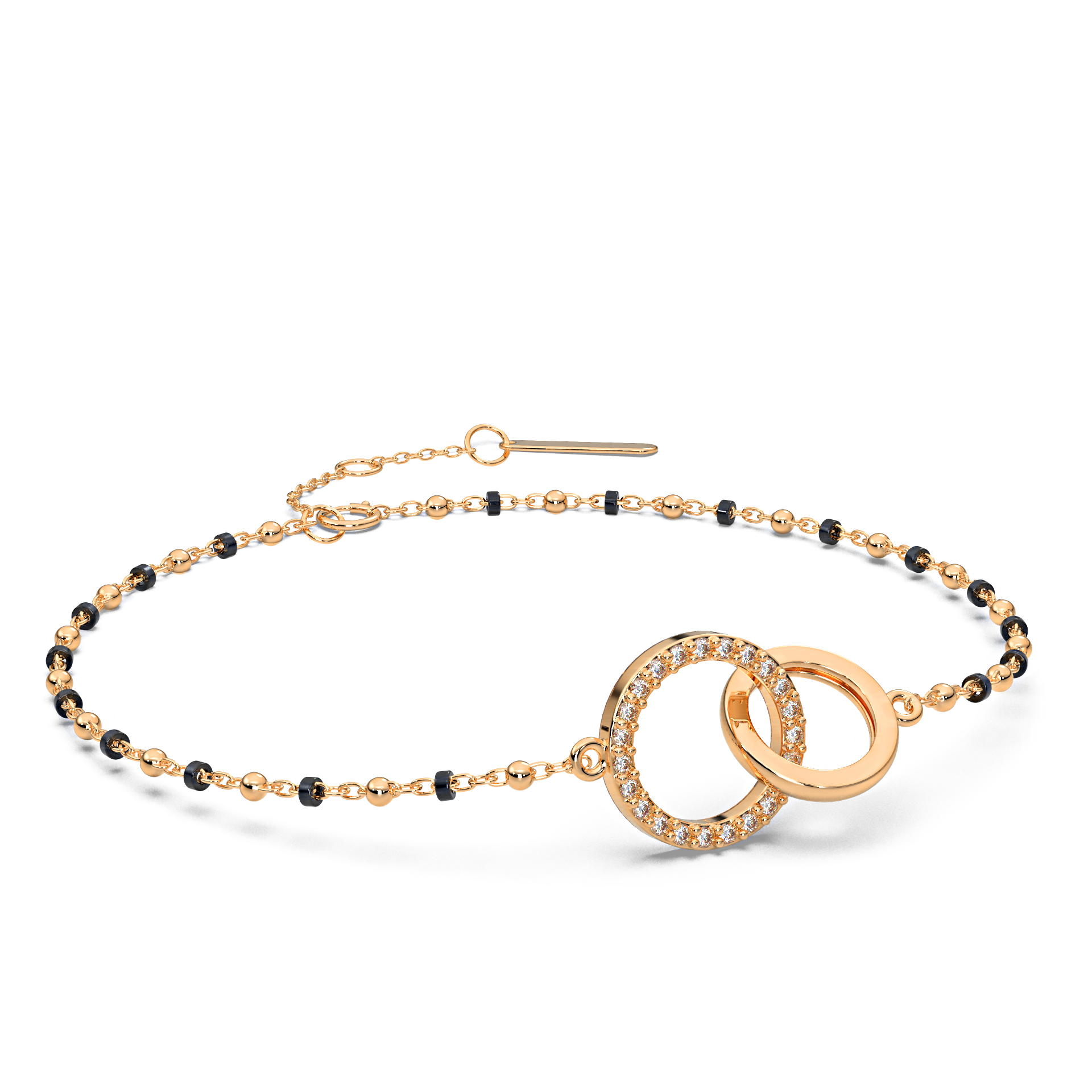 14 Kt Yellow Gold Diamond Bracelets
