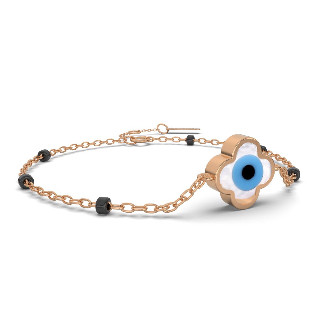 Quatrefoil Eye of Protection Bracelet With Beads