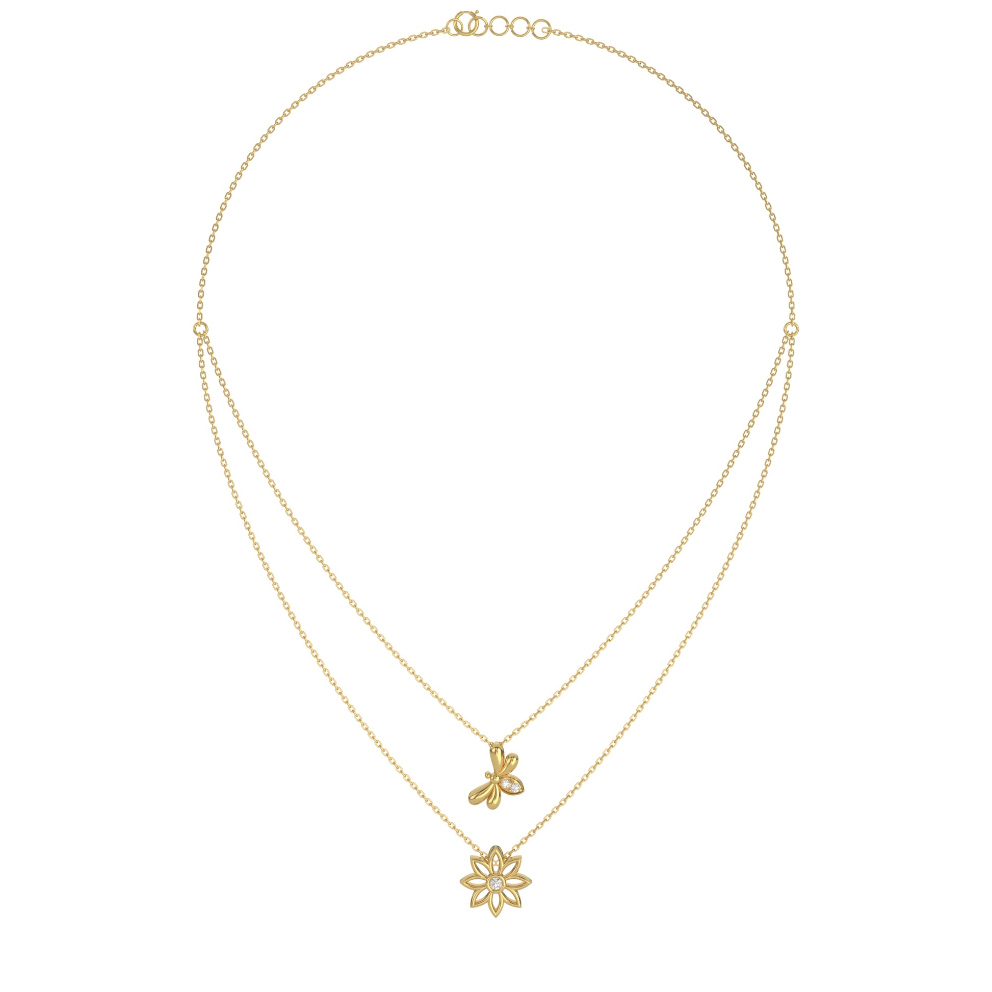 14 Kt Yellow Gold Diamond Necklaces