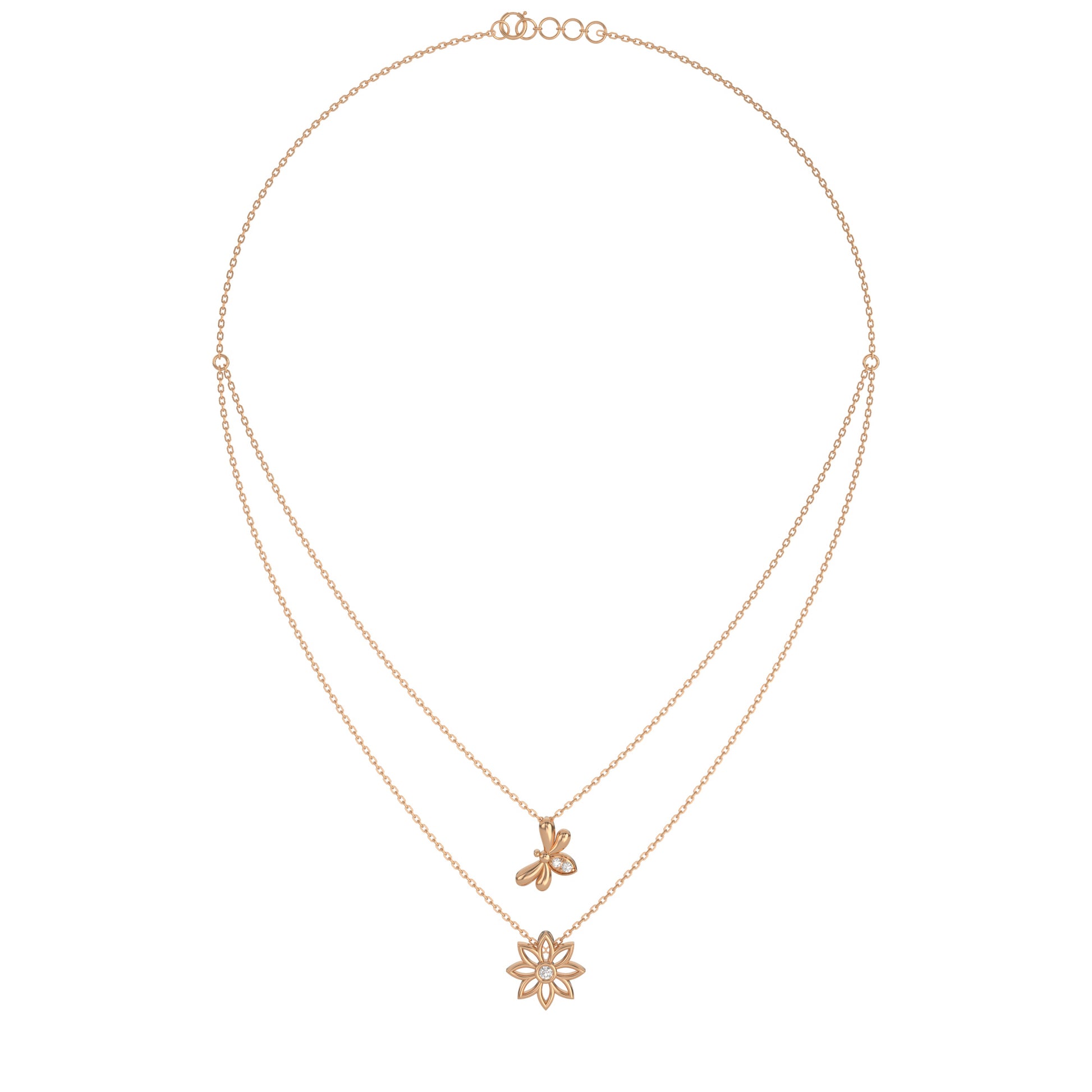 14 Kt Yellow Gold Diamond Necklaces