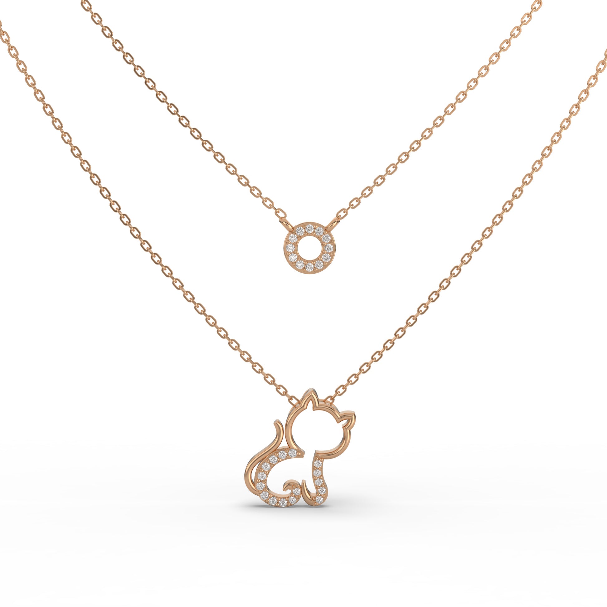 14 Kt Yellow Gold Diamond Necklaces