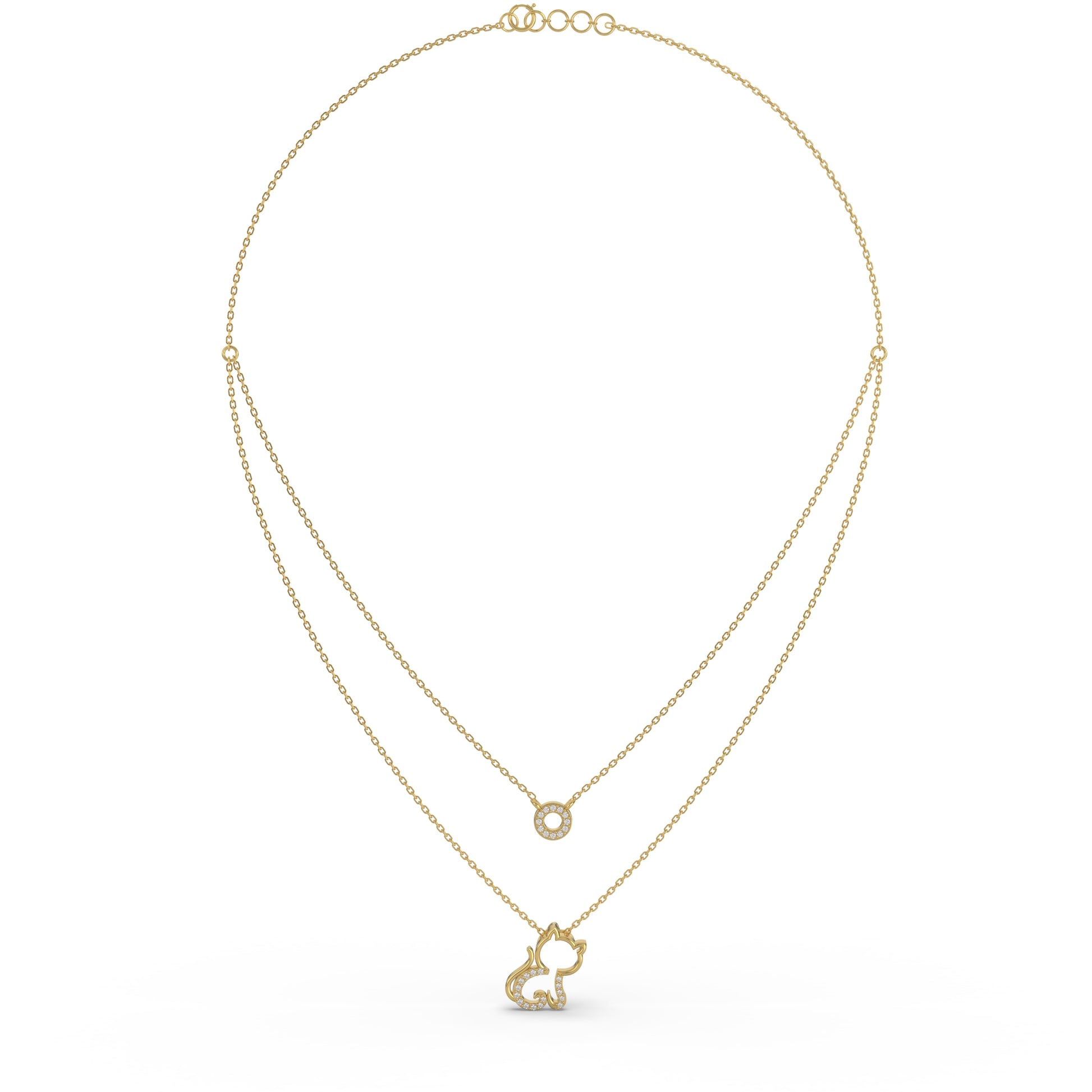 14 Kt Yellow Gold Diamond Necklaces