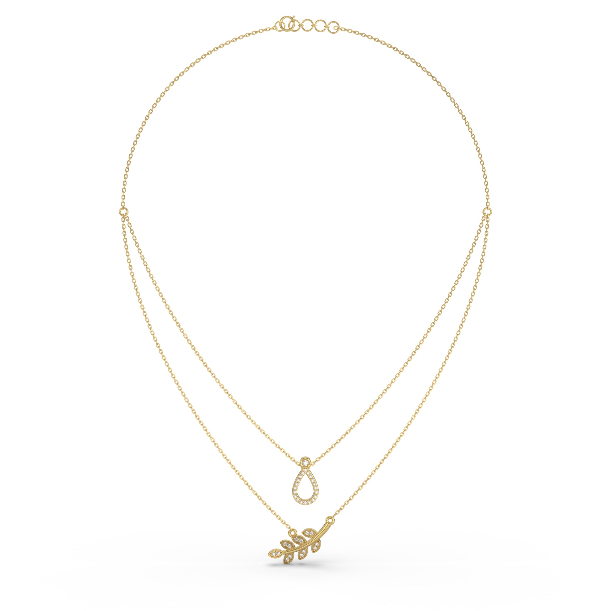 14 Kt Rose Gold Diamond Necklaces