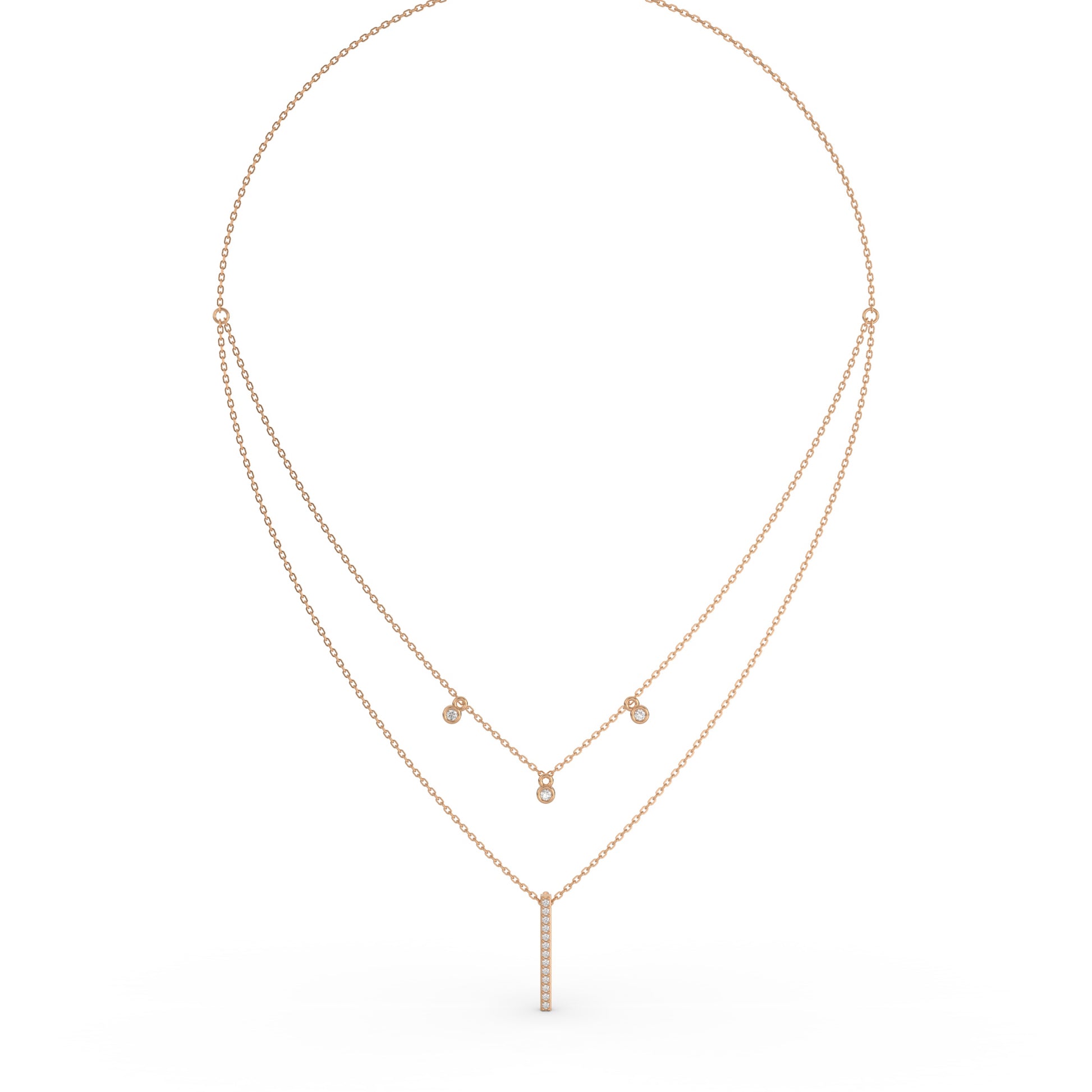 14 Kt Yellow Gold Diamond Necklaces