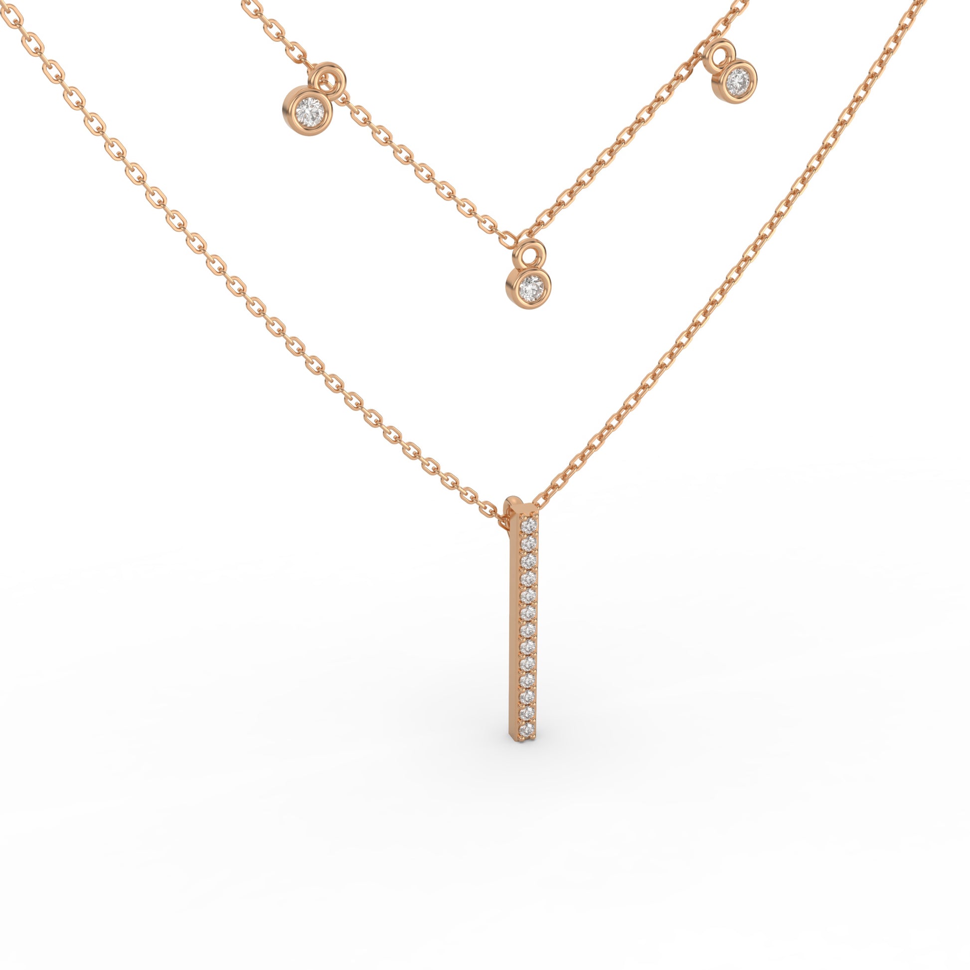 14 Kt Yellow Gold Diamond Necklaces