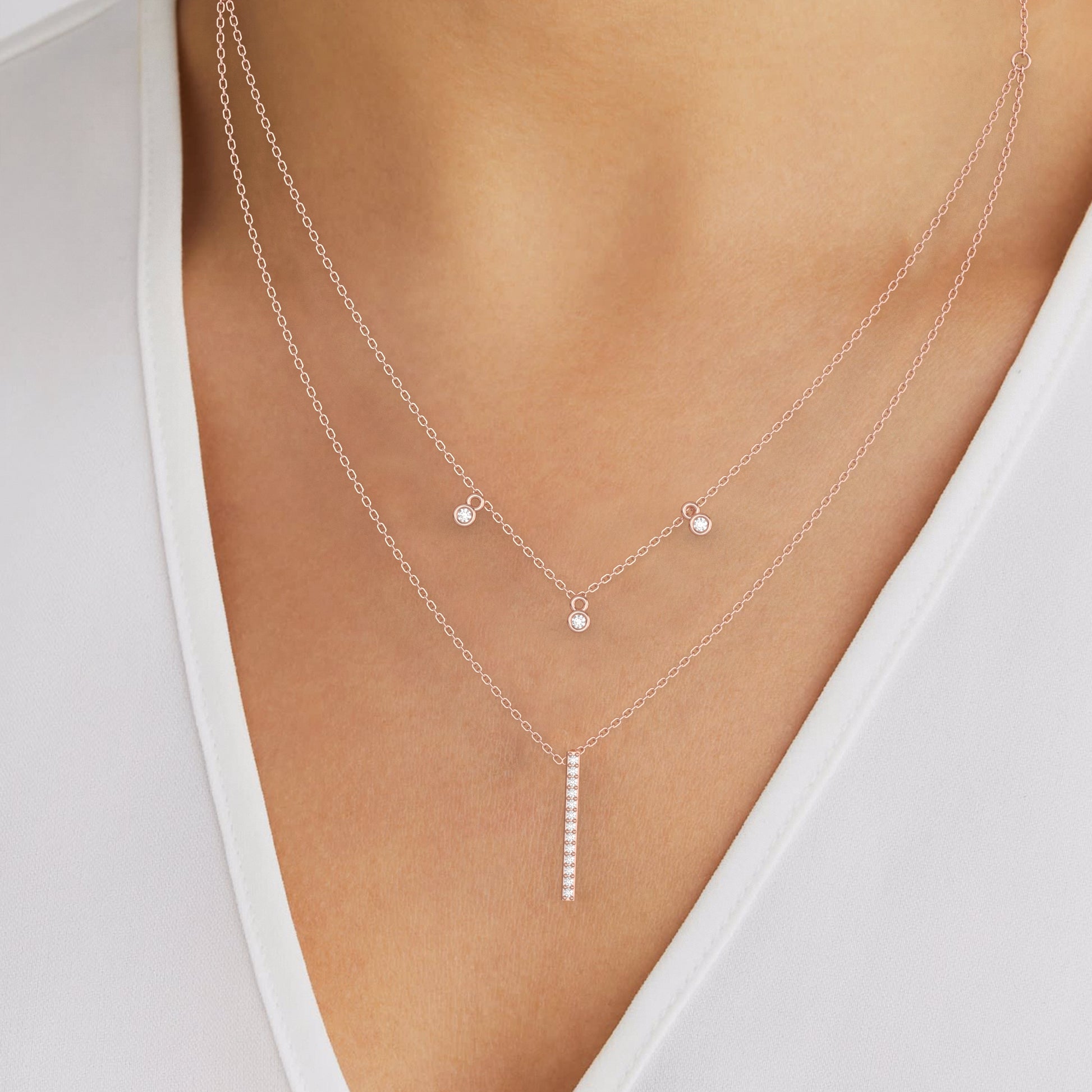 14 Kt Yellow Gold Diamond Necklaces