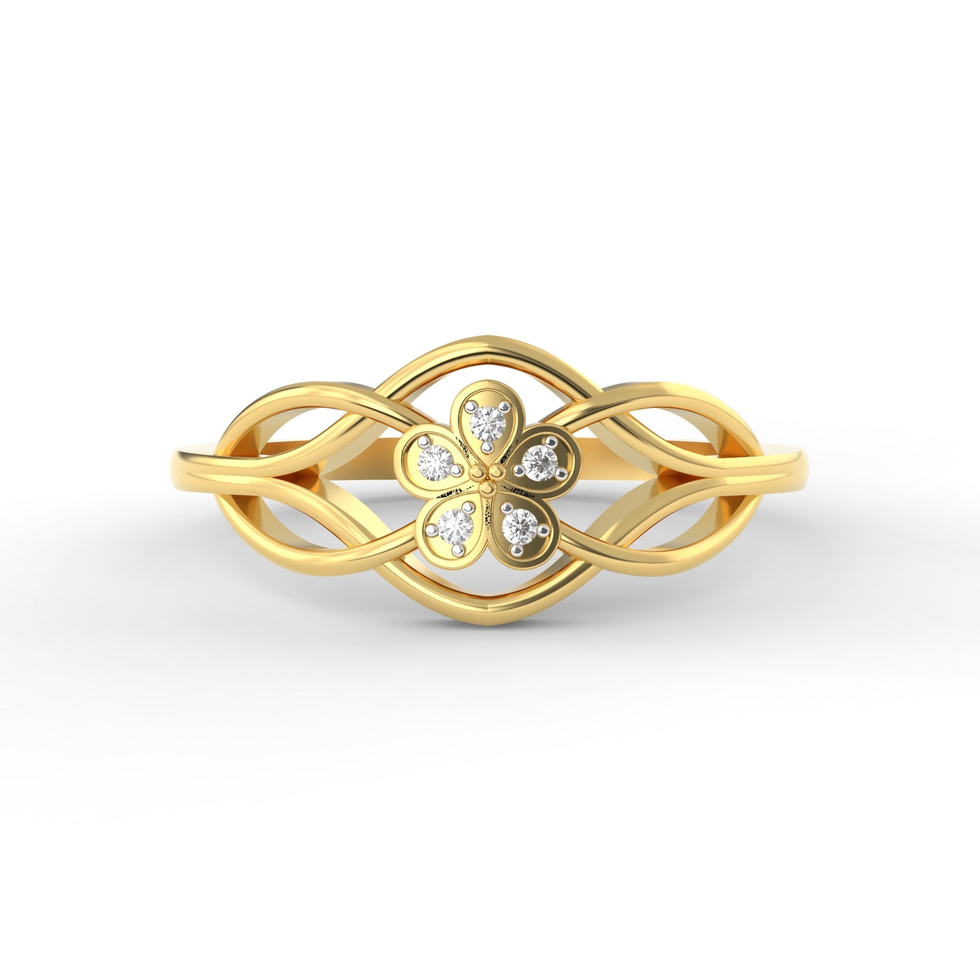 18 Kt Yellow Gold Diamond Ring