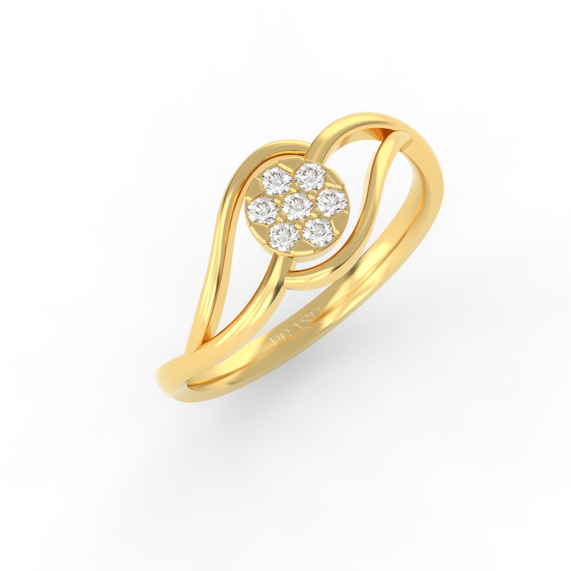 14 Kt Yellow Gold Diamond Ring