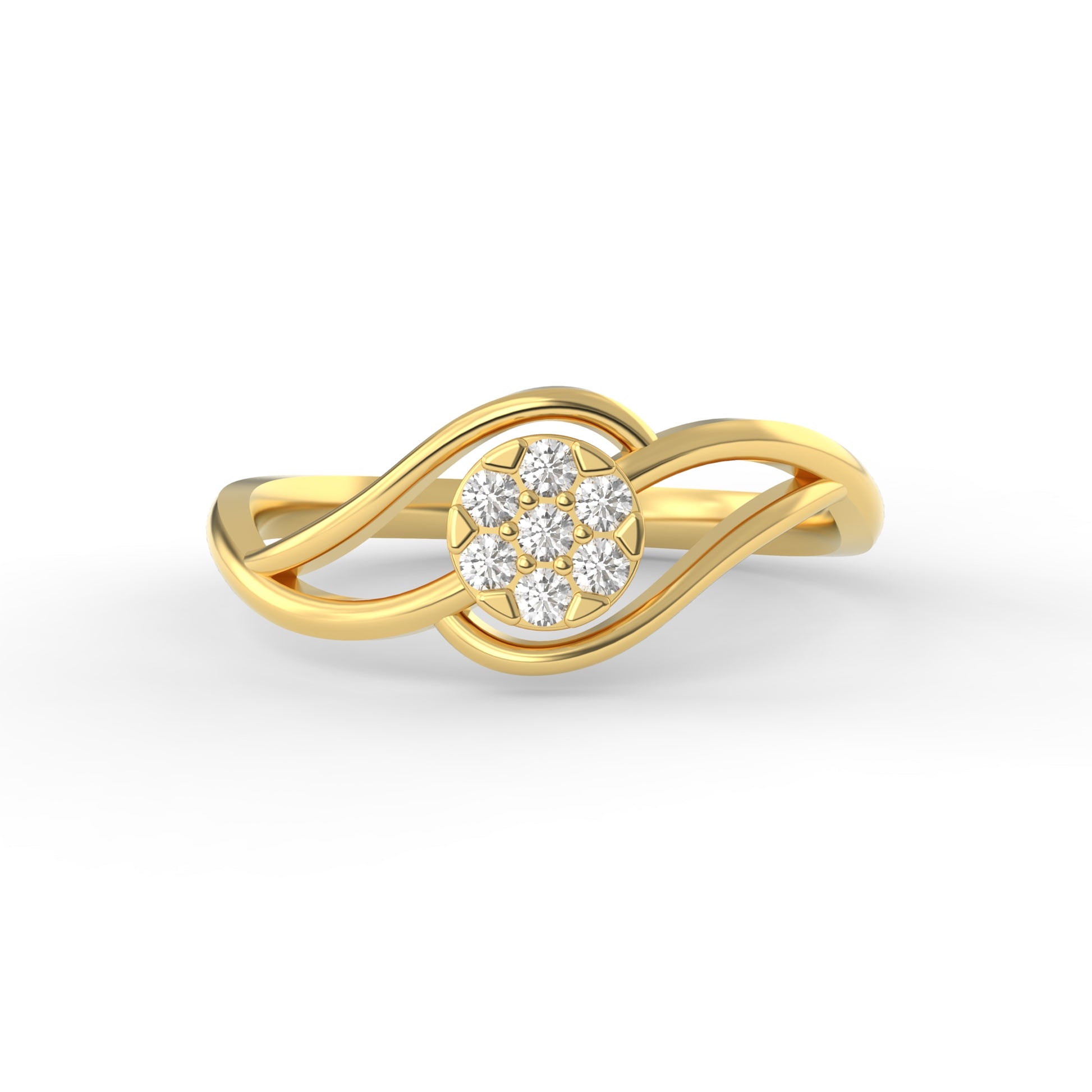 14 Kt Yellow Gold Diamond Ring