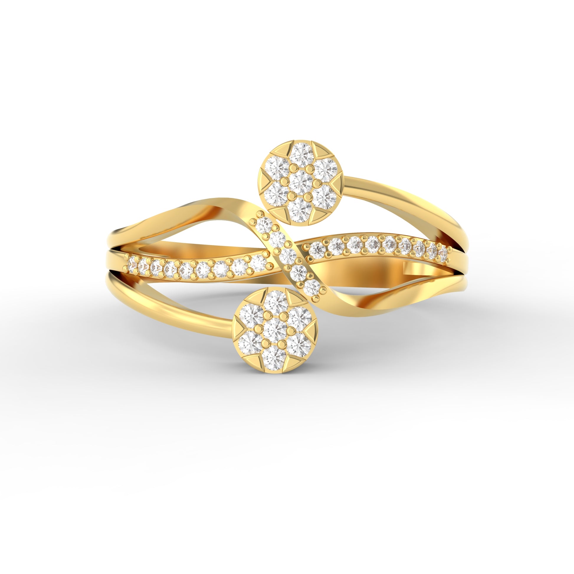 14 Kt Yellow Gold Diamond Ring