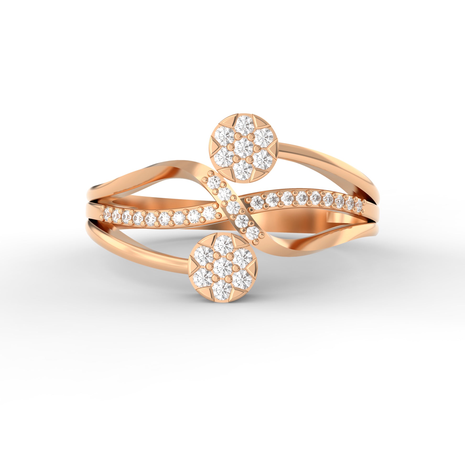 14 Kt Yellow Gold Diamond Ring