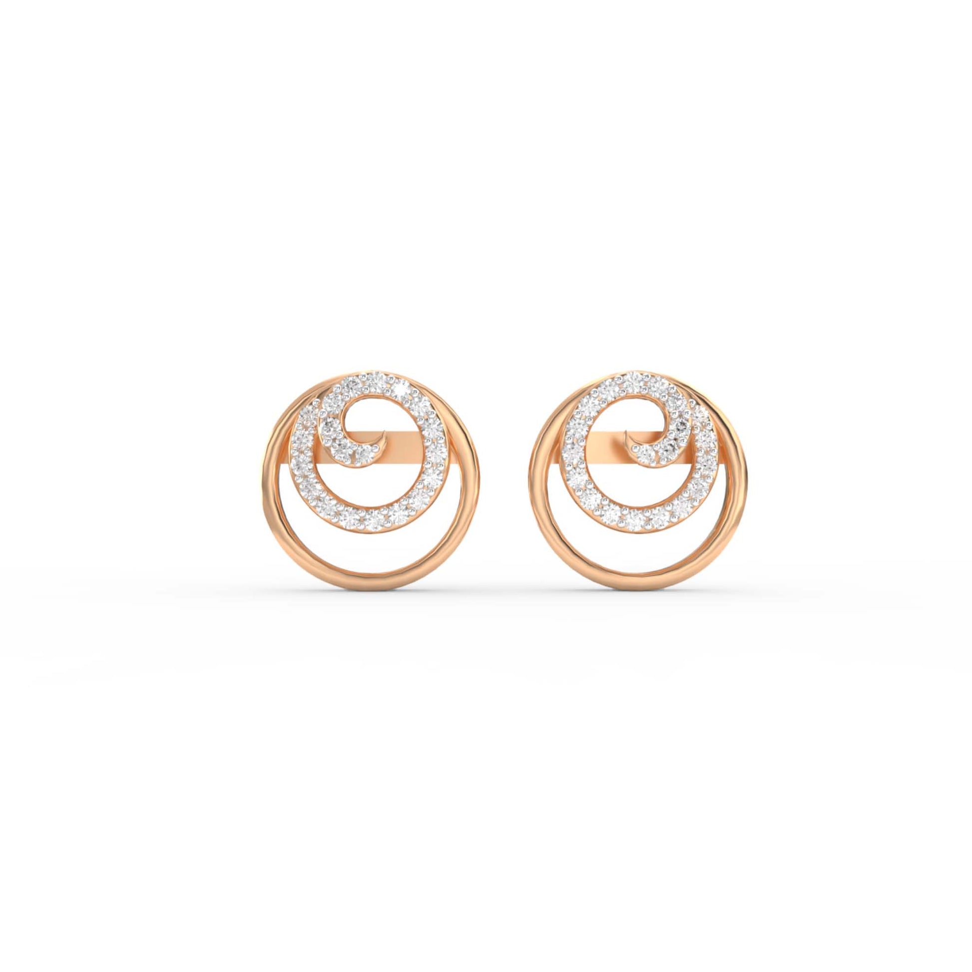 14 Kt Yellow Gold Diamond Earring