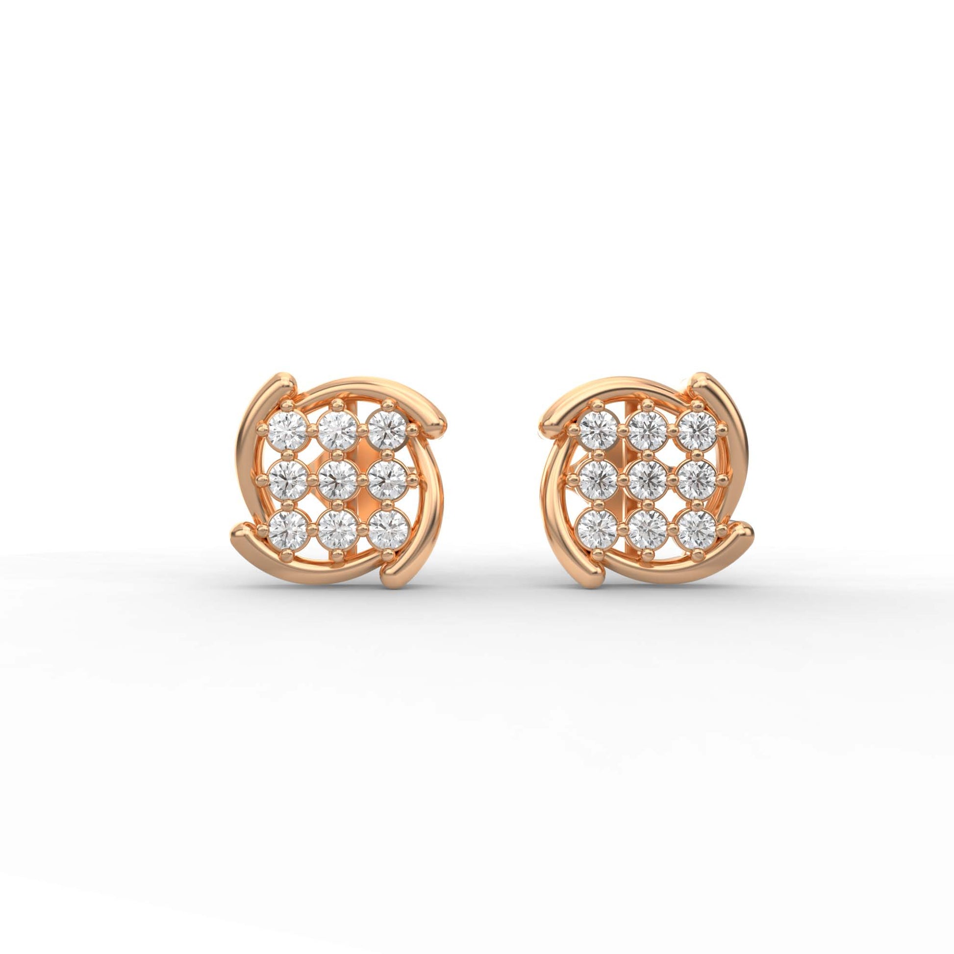14 Kt Yellow Gold Diamond Earring