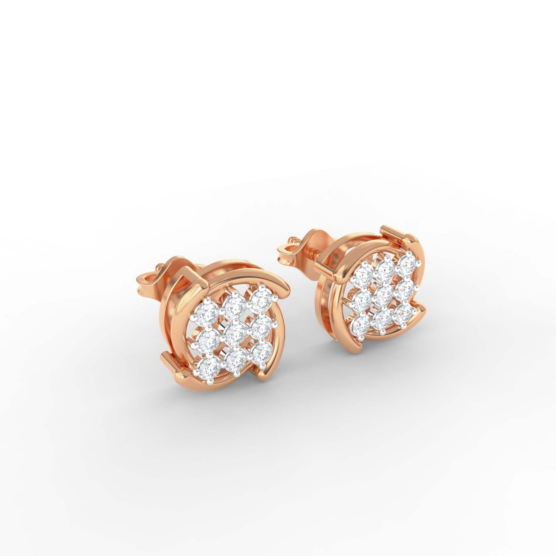 14 Kt Yellow Gold Diamond Earring