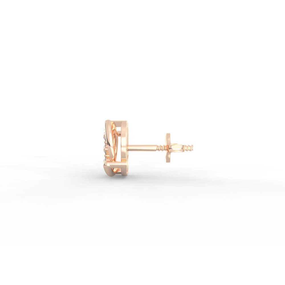 14 Kt Yellow Gold Diamond Earring