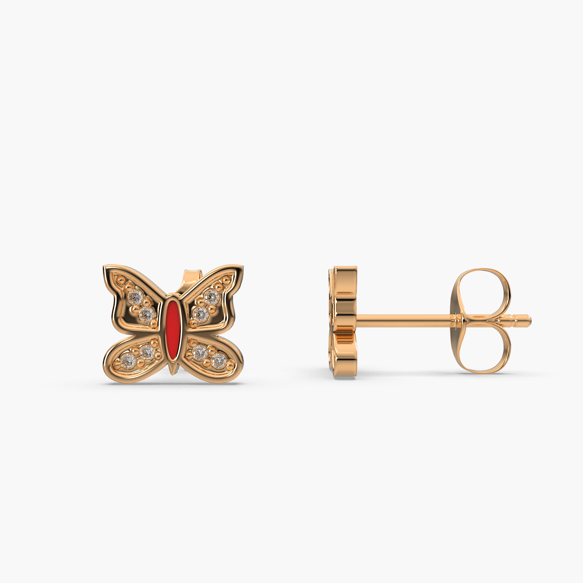 14 Kt Yellow Gold Diamond Earring
