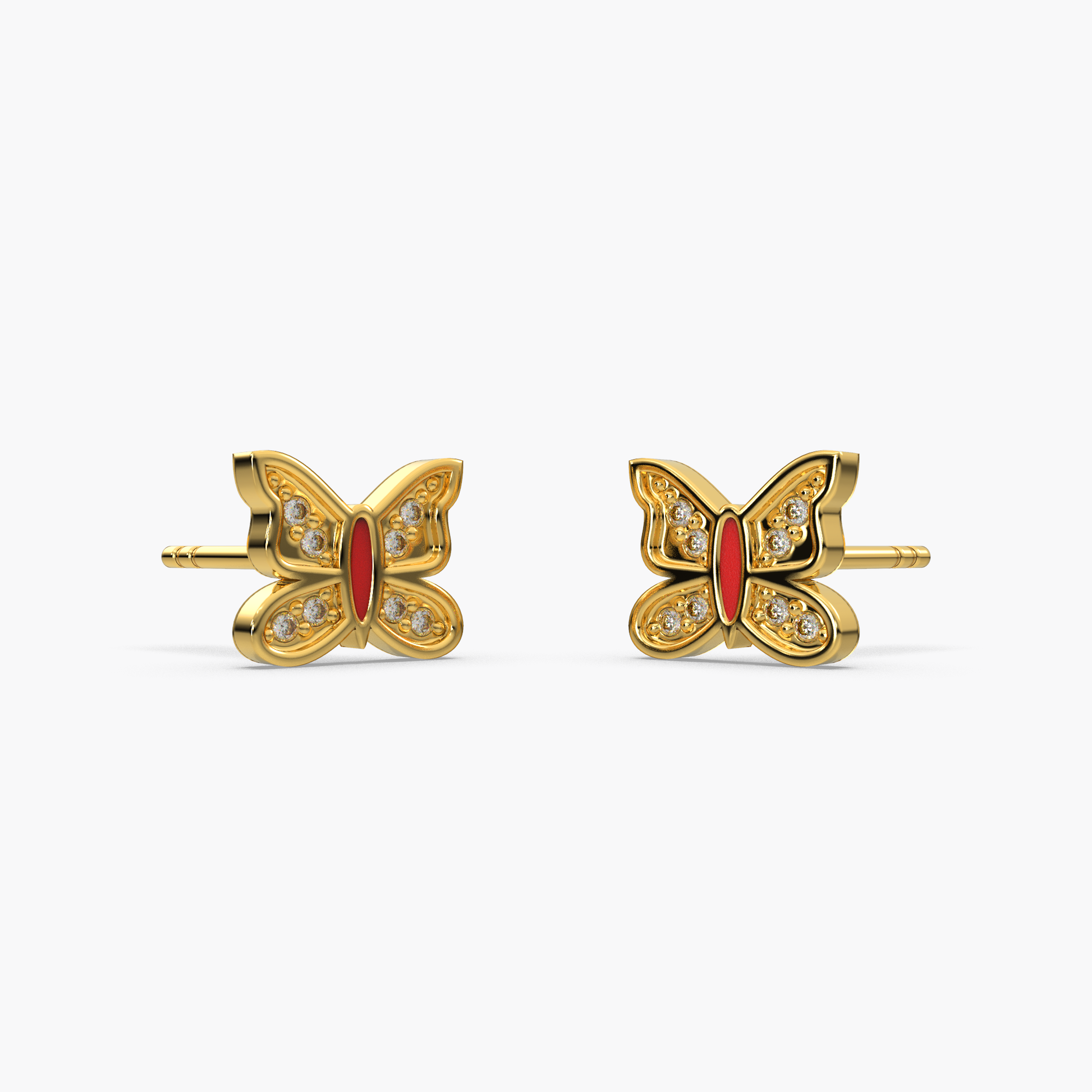 14 Kt Yellow Gold Diamond Earring