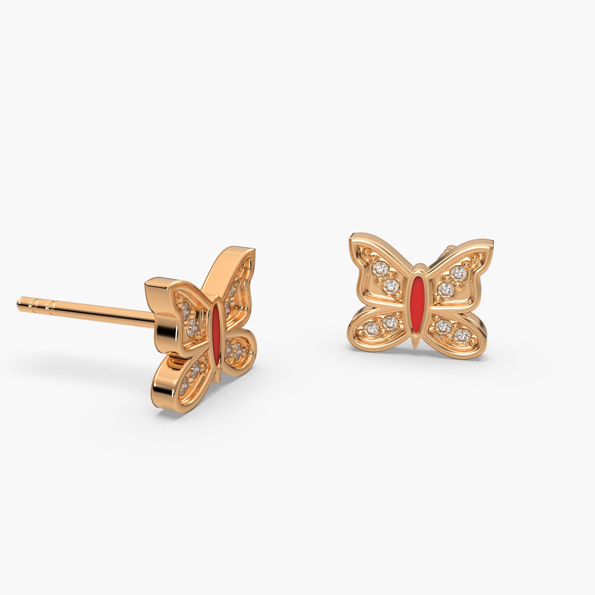 14 Kt Yellow Gold Diamond Earring