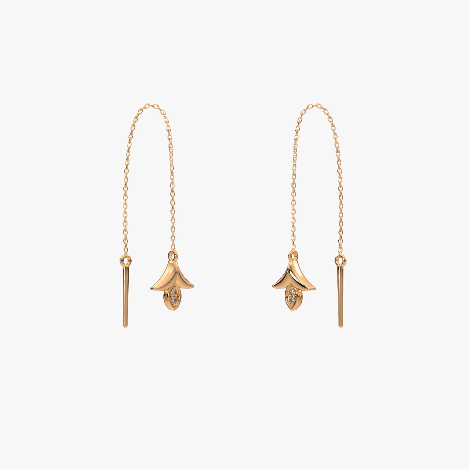 14 Kt Yellow Gold Diamond Earring