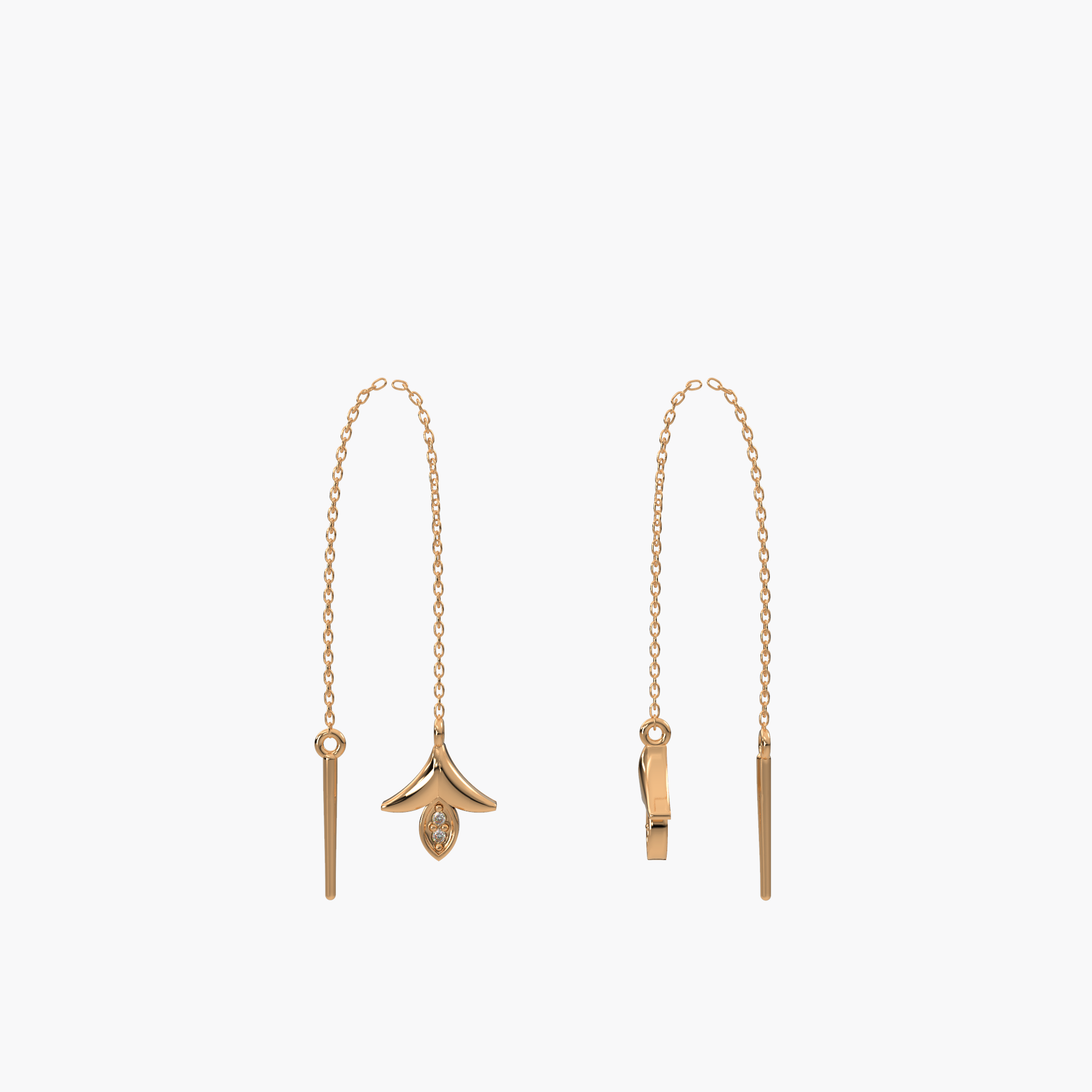 14 Kt Yellow Gold Diamond Earring
