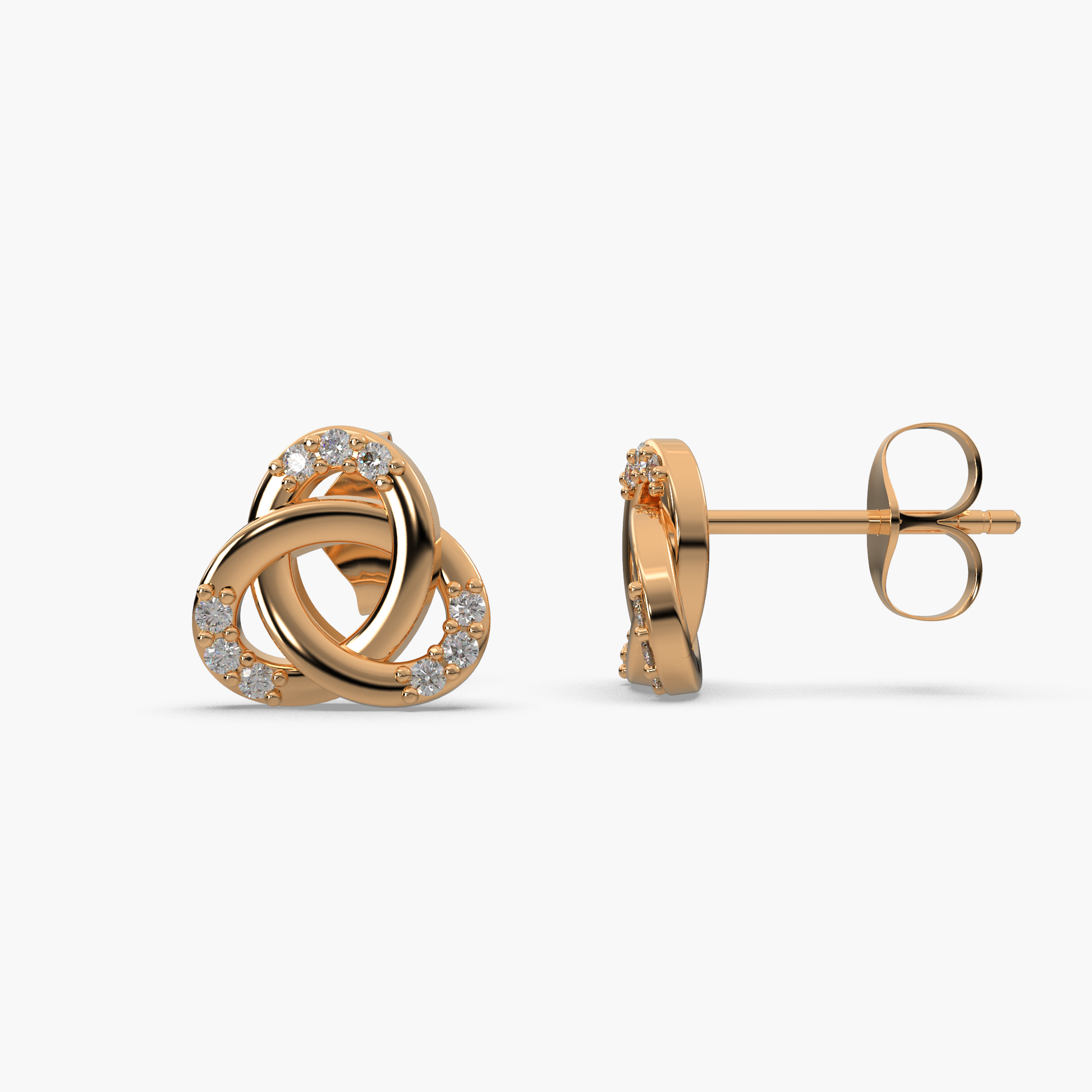 14 Kt Yellow Gold Diamond Earring