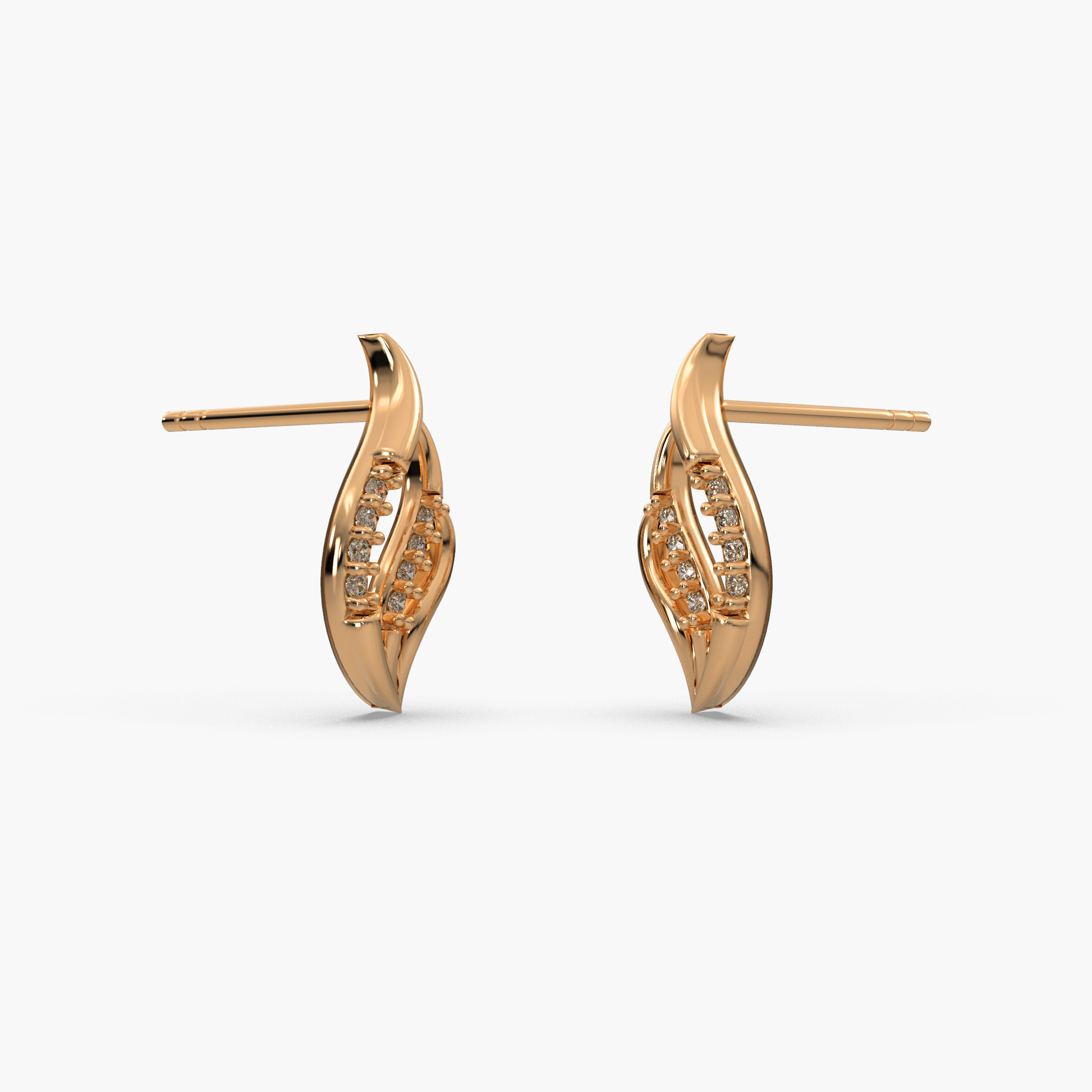 14 Kt Yellow Gold Diamond Earring