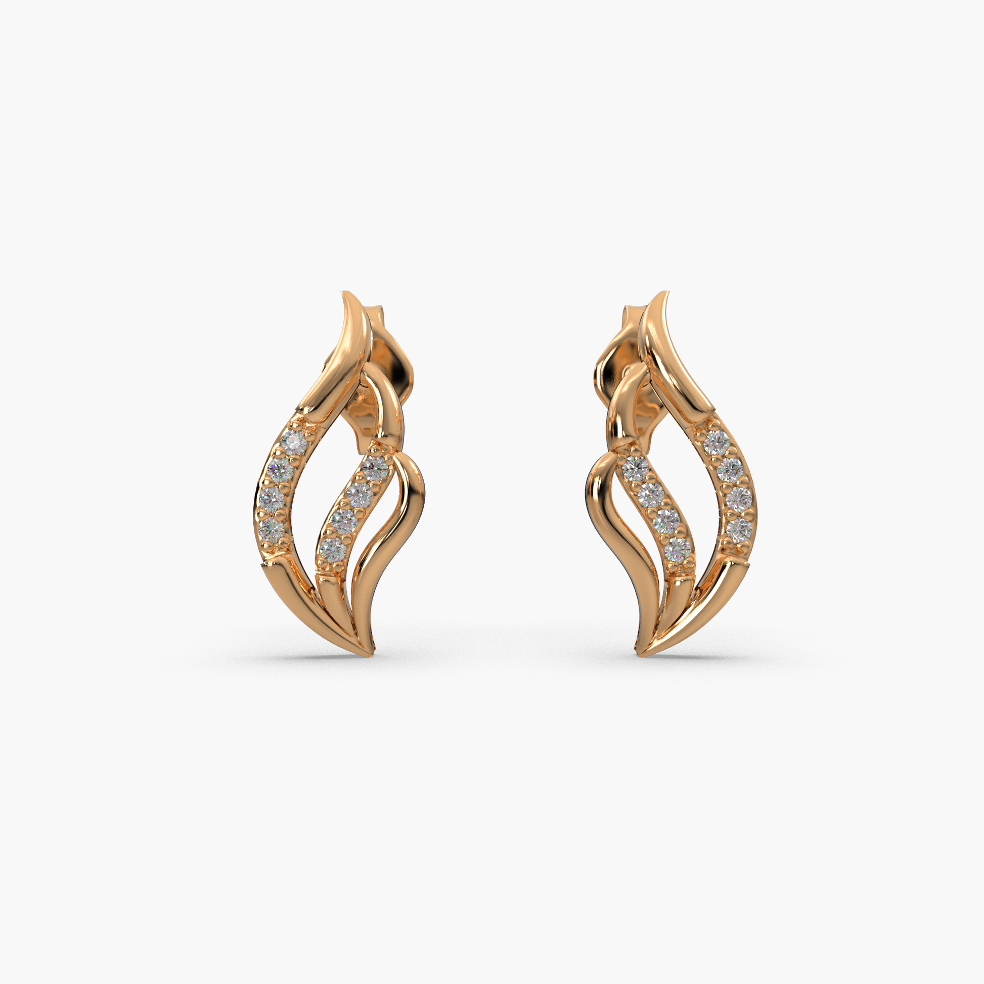 14 Kt Yellow Gold Diamond Earring