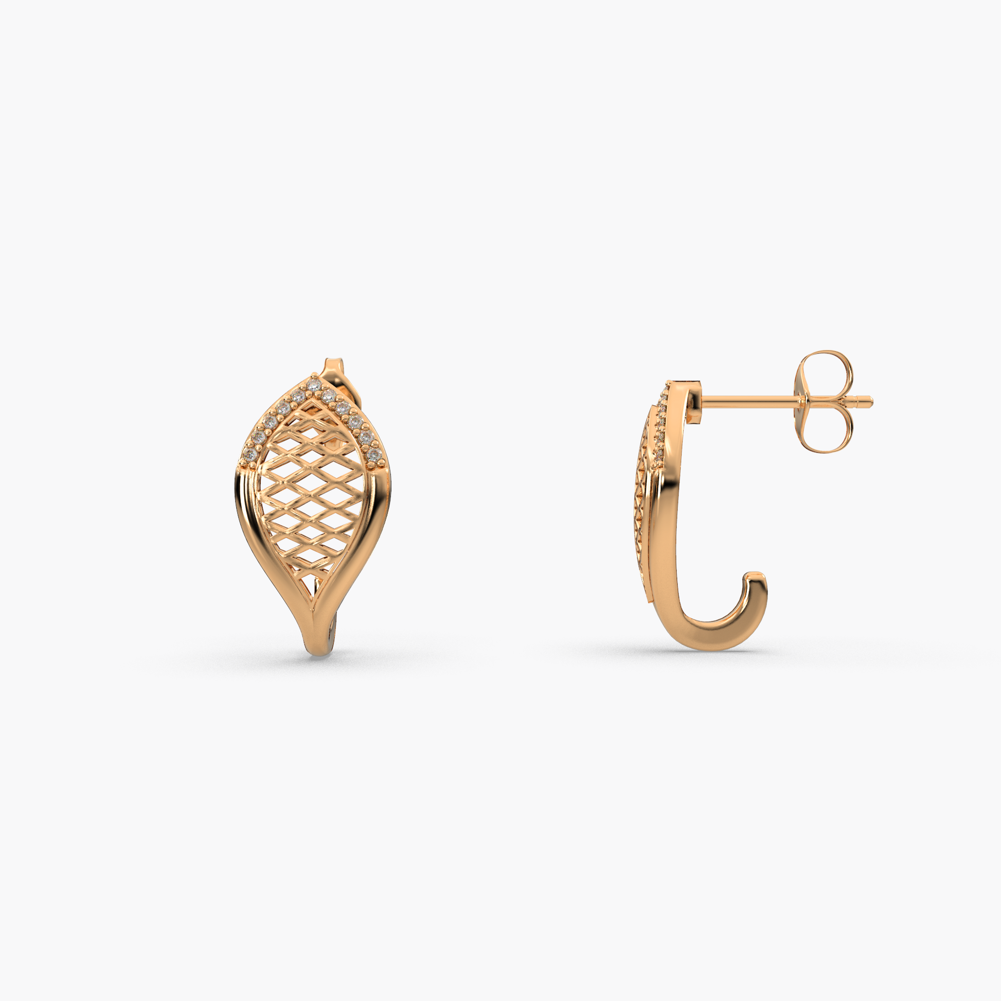 14 Kt Yellow Gold Diamond Earring