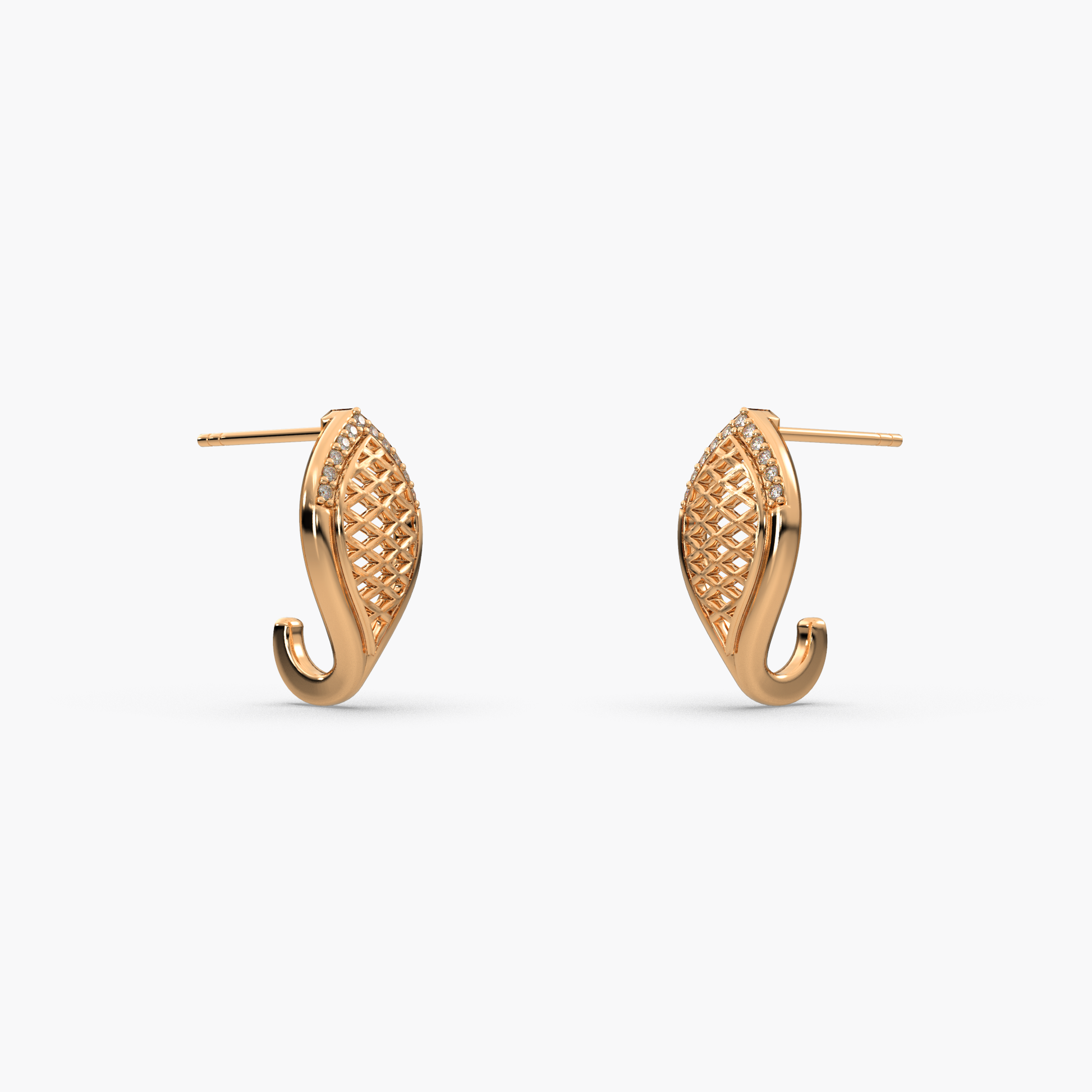 14 Kt Yellow Gold Diamond Earring