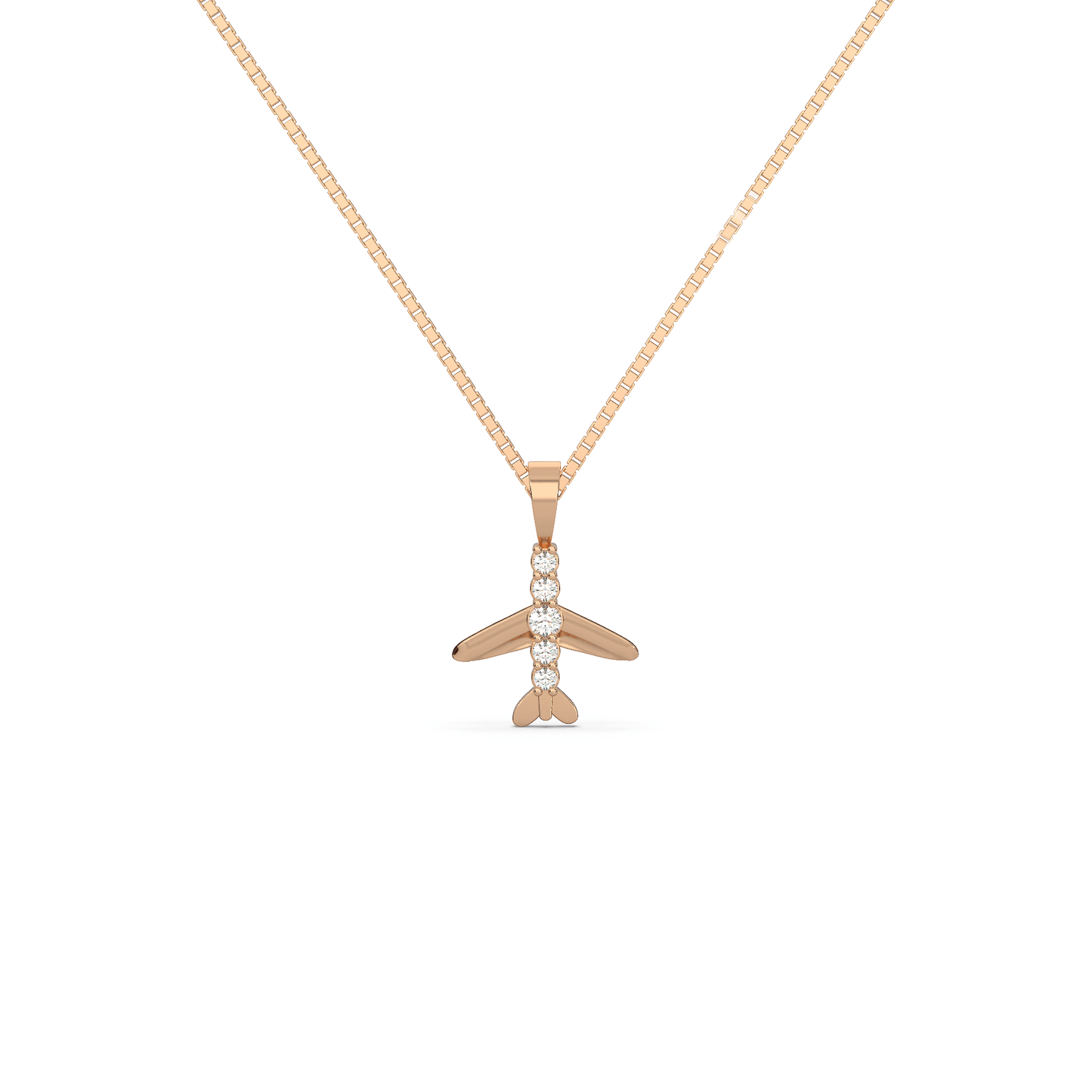 Skybound Elegance Diamond Airplane Necklace