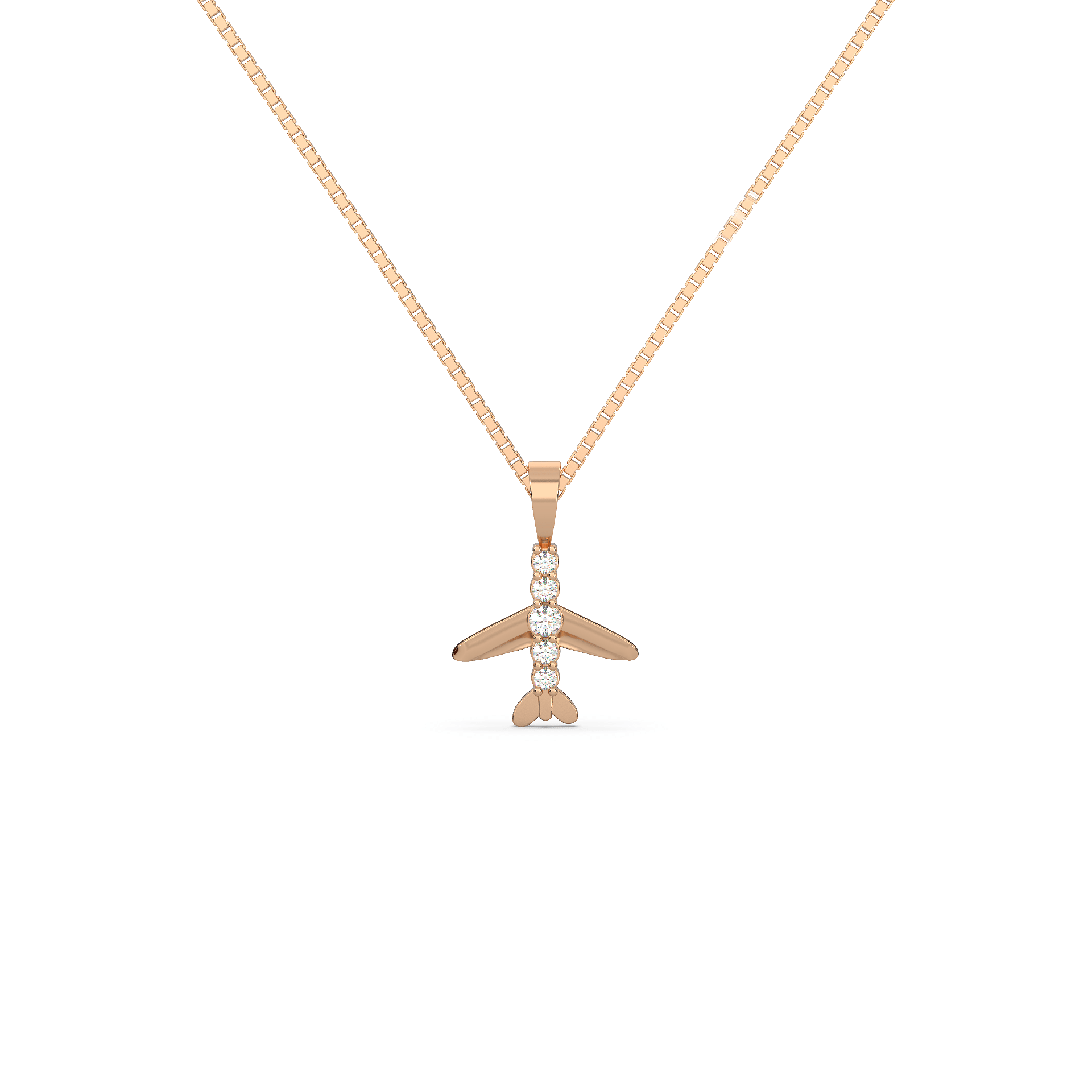 14 Kt Rose Gold Diamond Necklaces