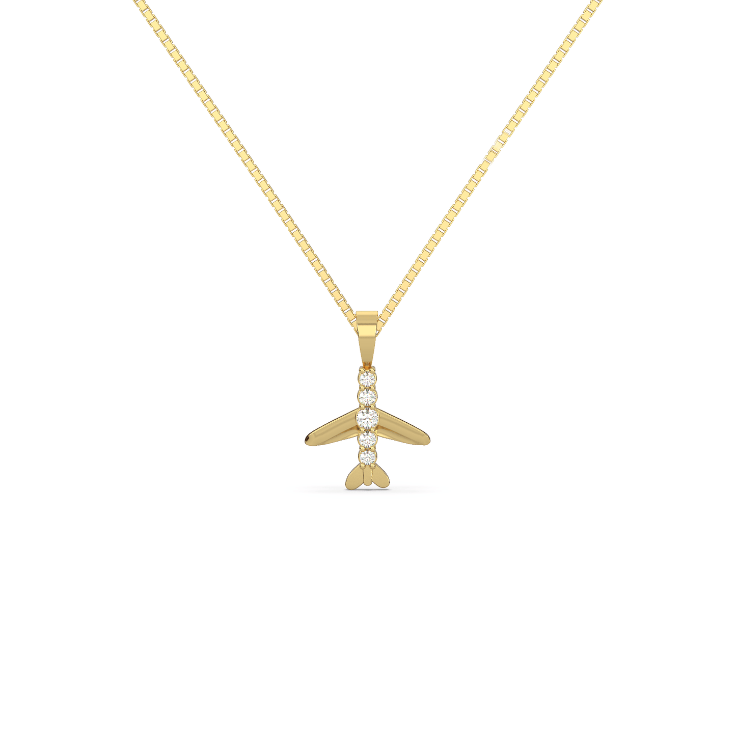 Skybound Elegance Diamond Airplane Necklace